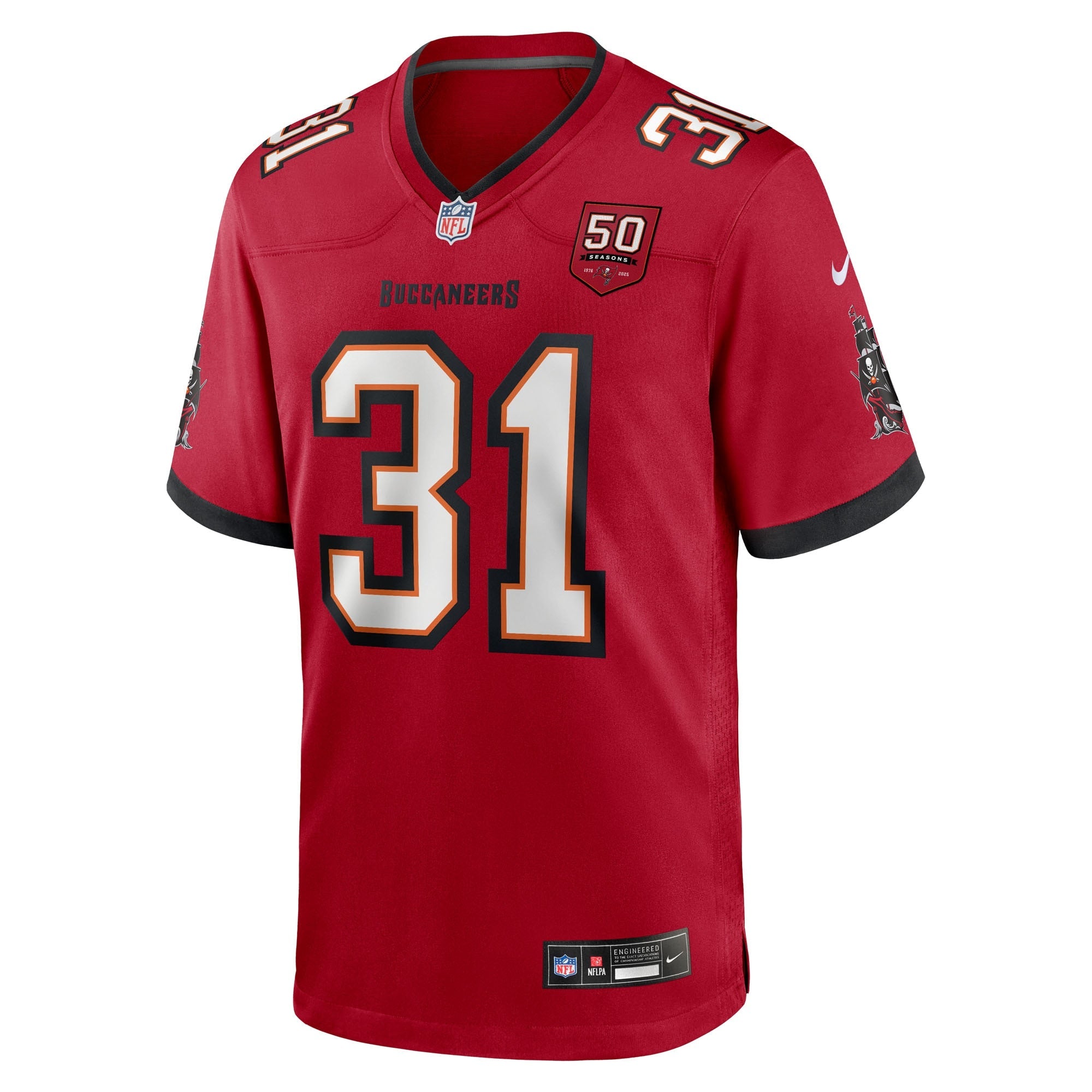 Tampa Bay Buccaneers Antoine Winfield Jr. Red 50th Season Team Game Jersey