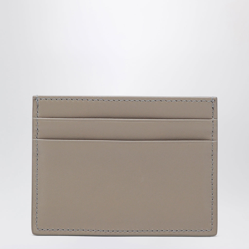 Dolce&Gabbana Taupe Leather Card Holder With Logo Plaque Women
