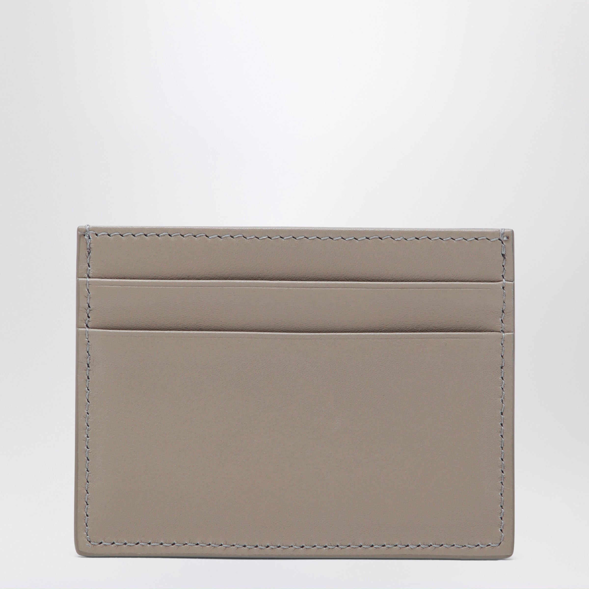 Dolce&Gabbana Taupe Leather Card Holder With Logo Plaque Women