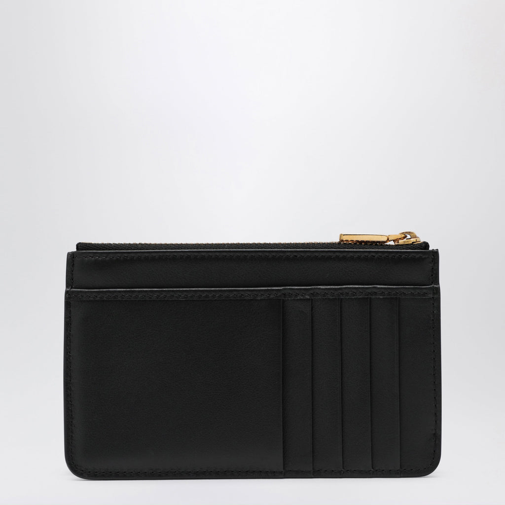 Dolce&Gabbana Black Leather Zip Card Holder With Dg Logo Women