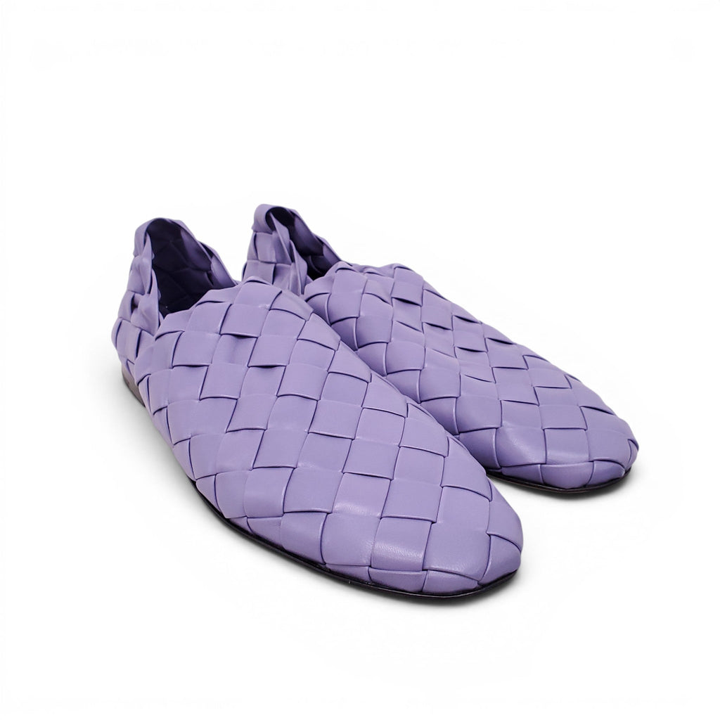 BOTTEGA VENETA LAGOON NAPPA INTRECCIATO SLIPPER FLATS - SIZE 41