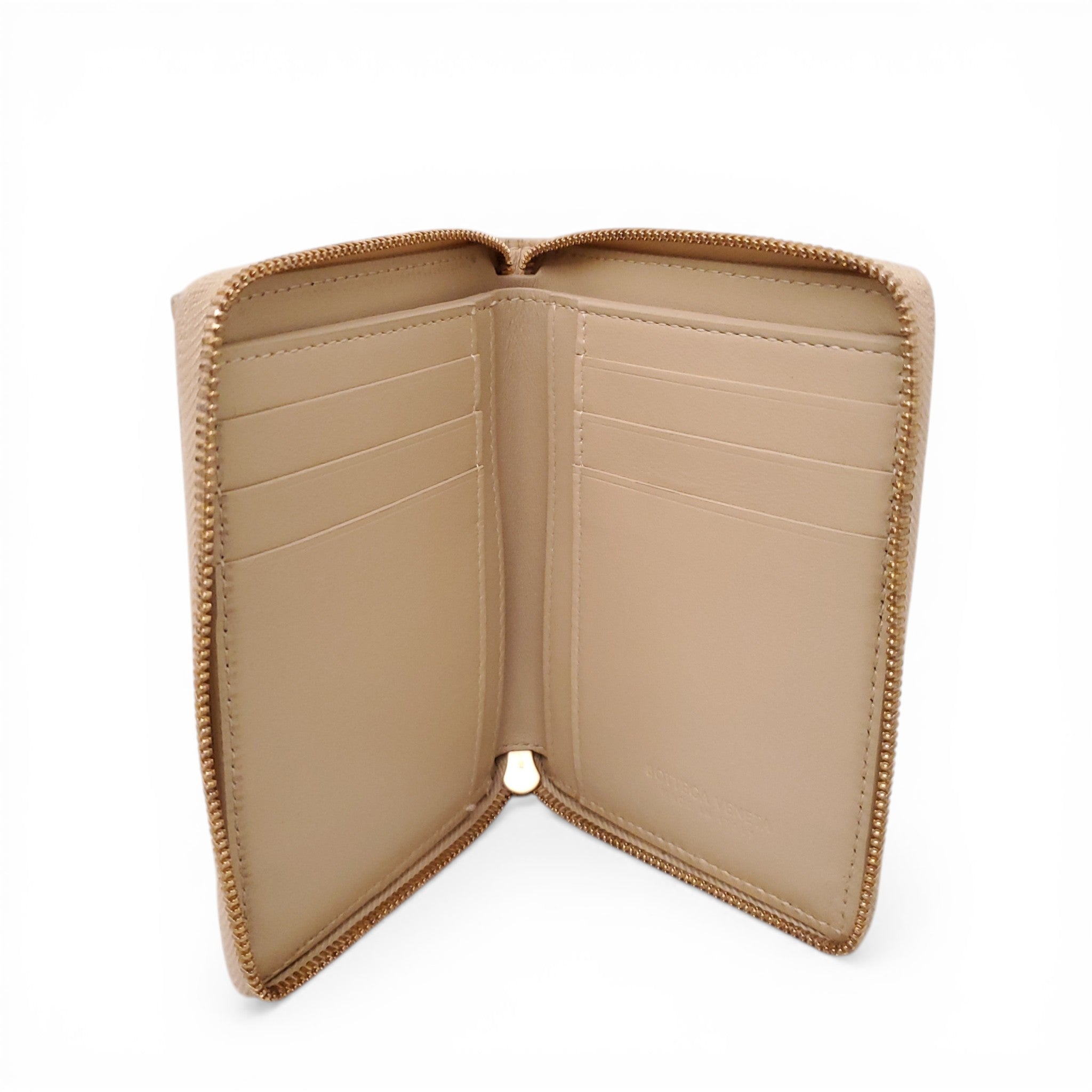 BOTTEGA VENETA NUDE INTRECCIATO BI-FOLD WALLET