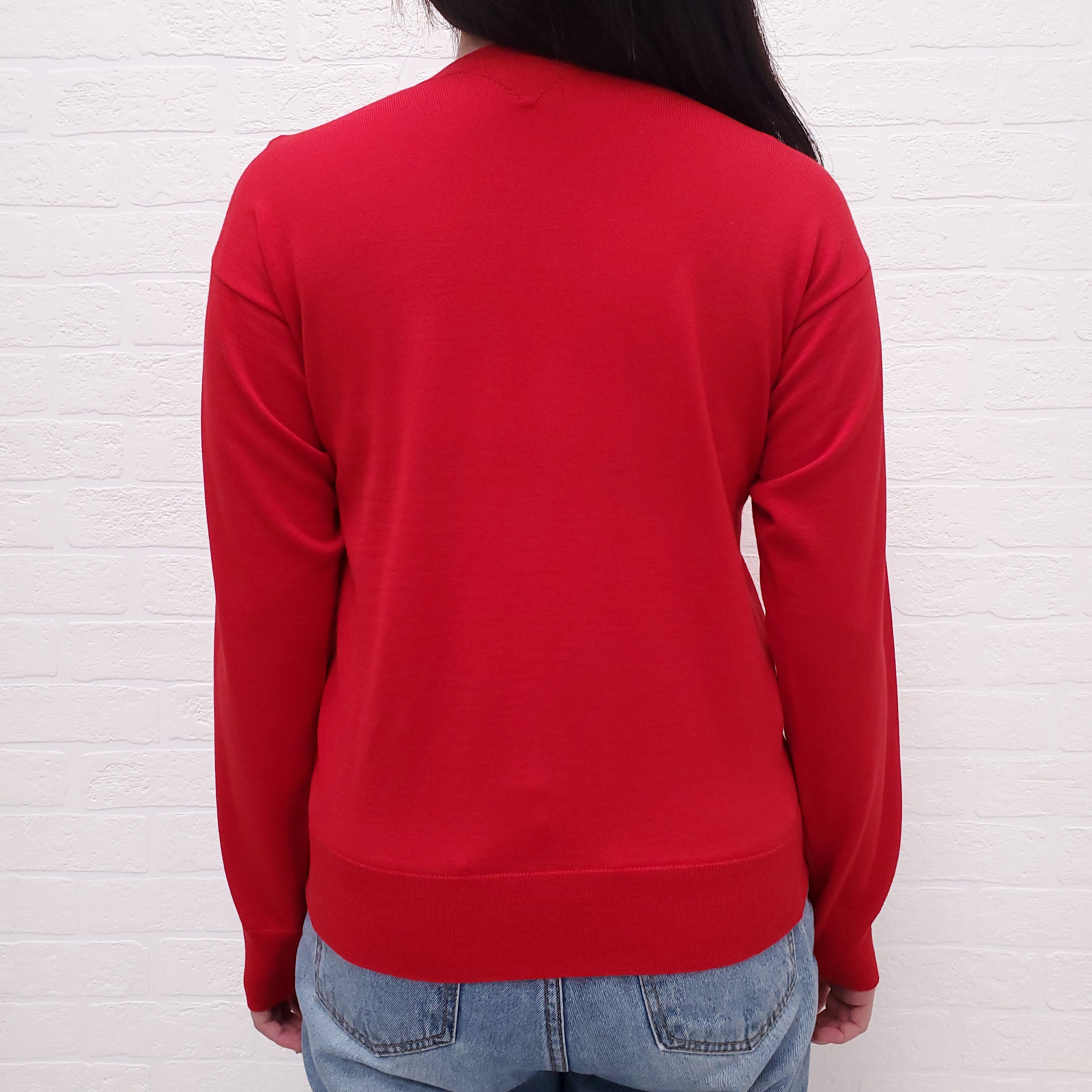 BOTTEGA VENETA RED SWEATER WITH BUTTONS - SIZE XS