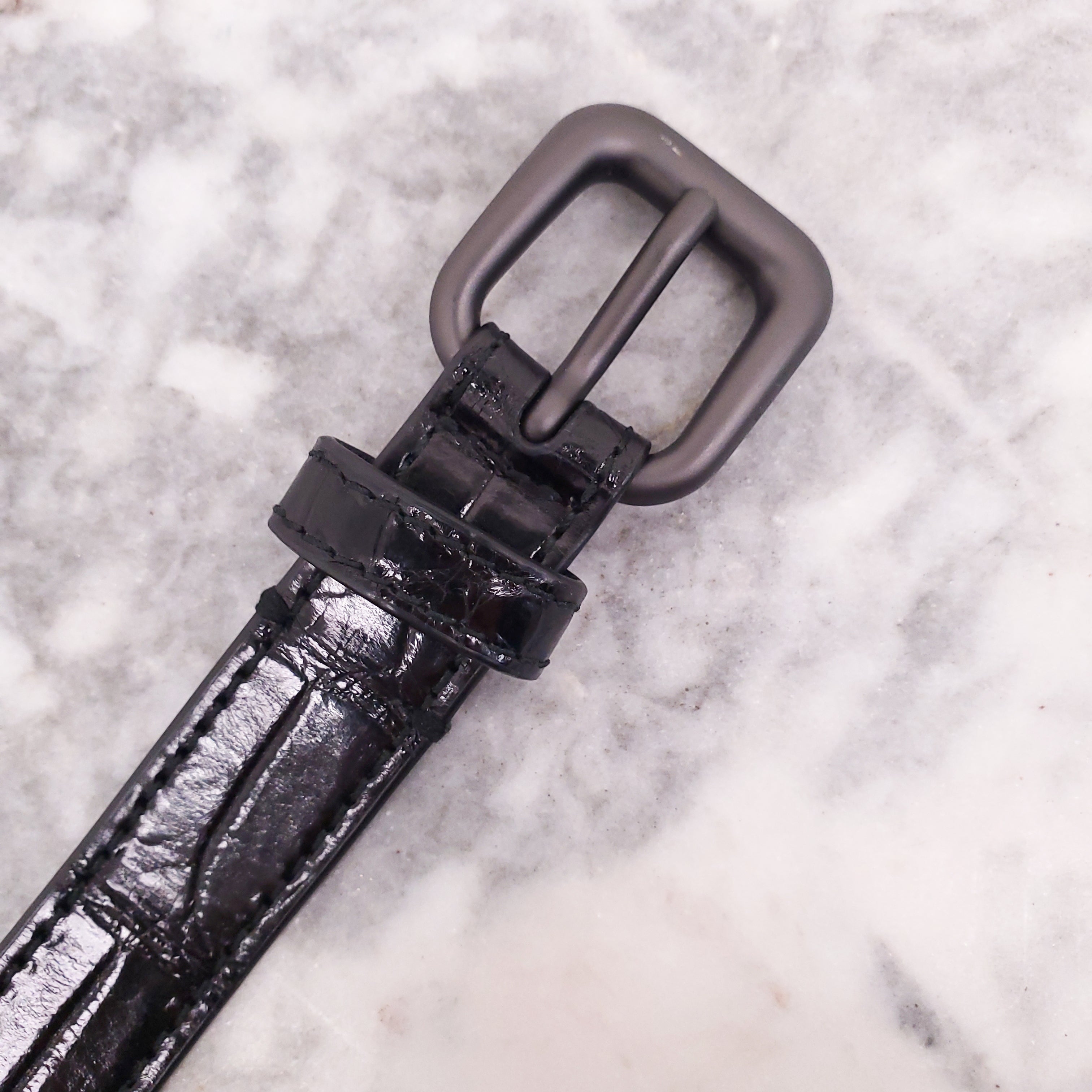 BOTTEGA VENETA SNAKESKIN BELT WITH SILVE DETAIL - SIZE 65