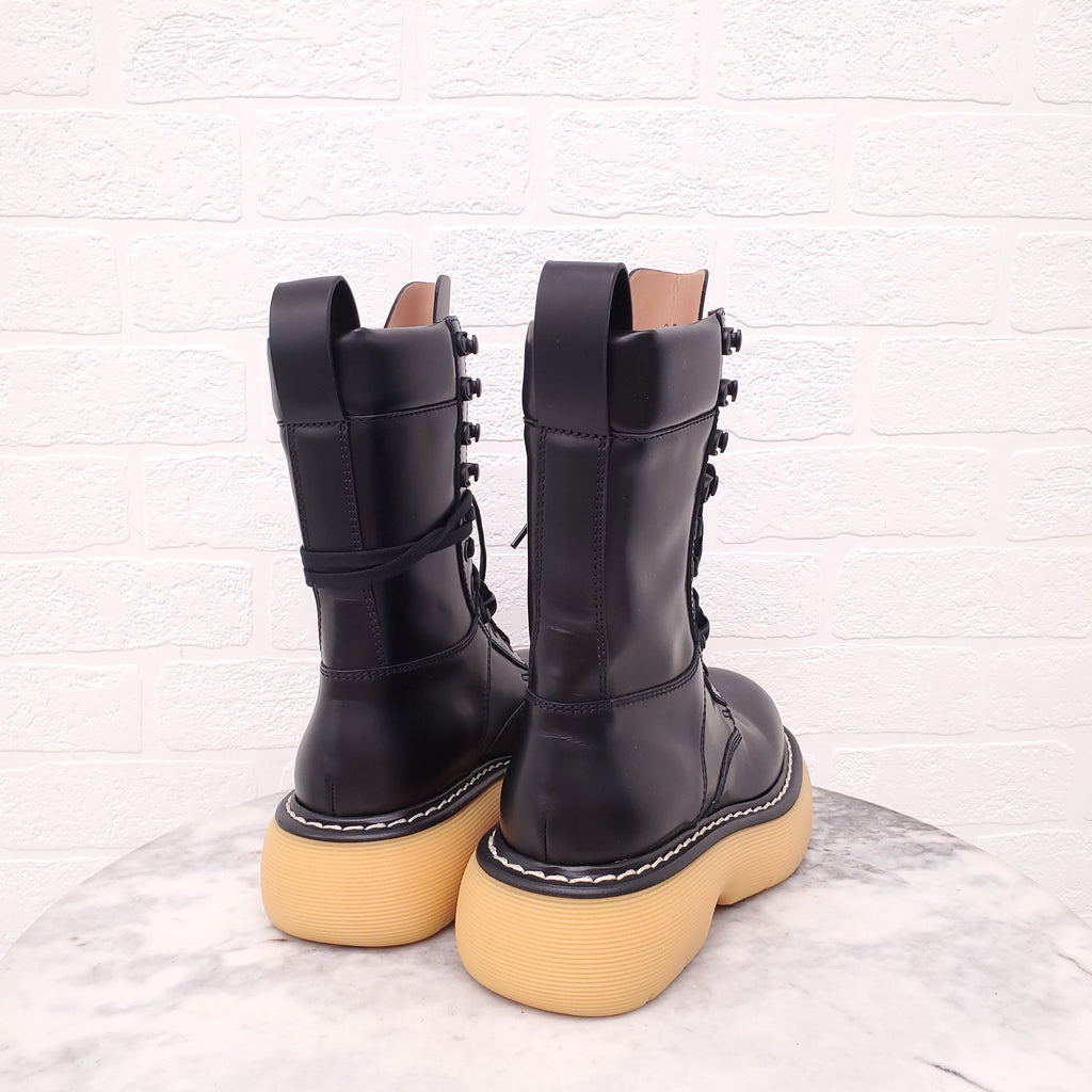 BOTTEGA VENETA THE SWELL LACE UP BOOTS - SIZE 35