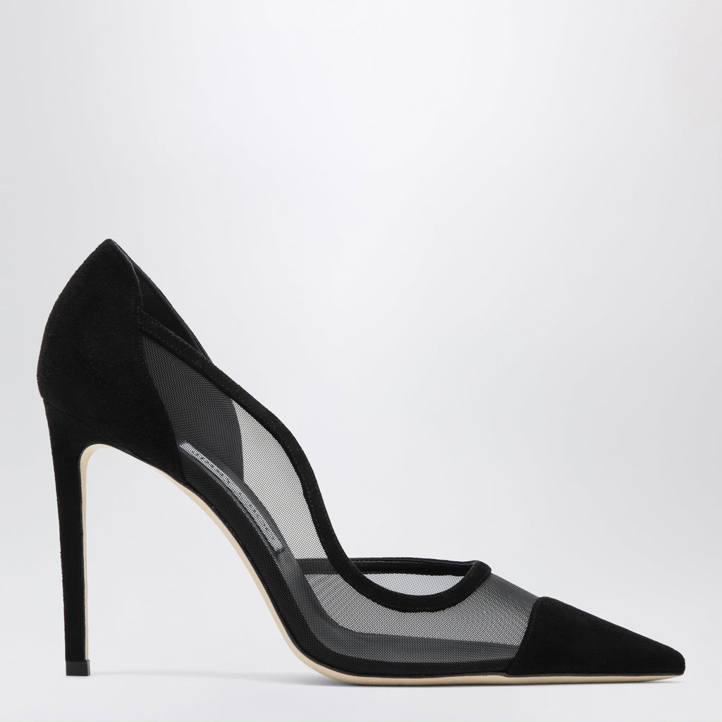 Jimmy Choo Brigitte 100 Pumps In Black Suede And Mesh Women