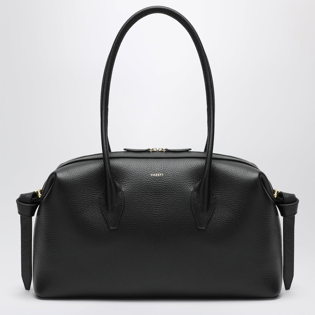 Yuzefi Brioche Duffle Bag In Black Pebble-Grained Leather Women