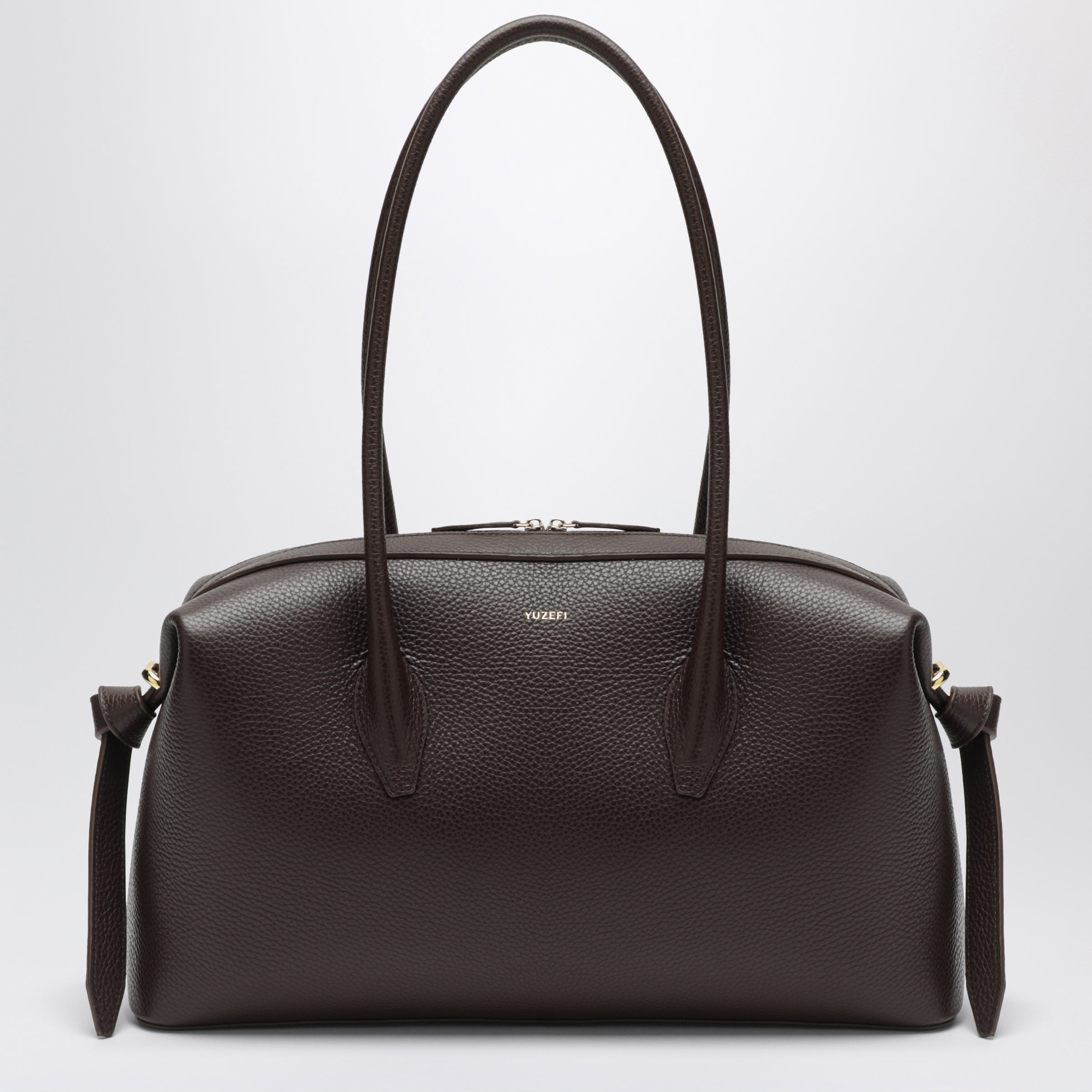 Yuzefi Brioche Duffle Bag In Espresso Pebble-Grained Leather Women
