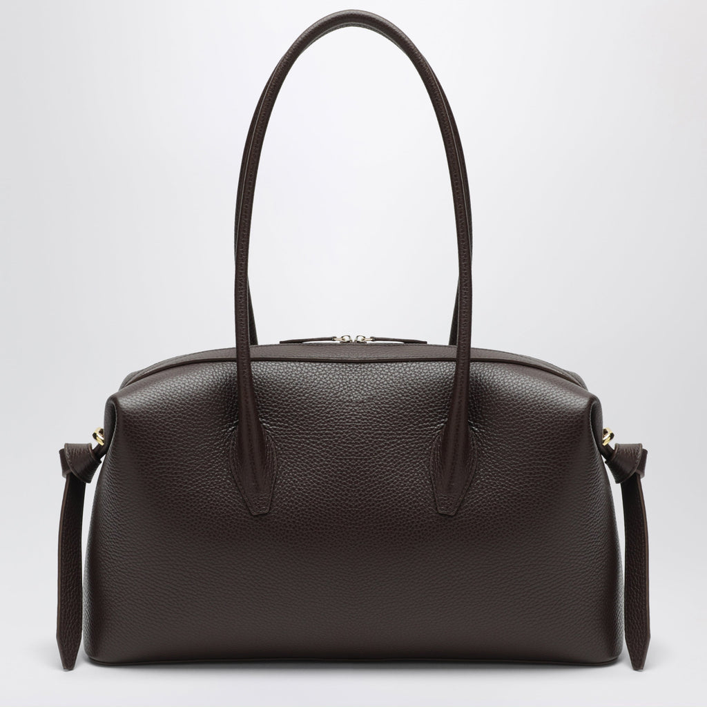 Yuzefi Brioche Duffle Bag In Espresso Pebble-Grained Leather Women