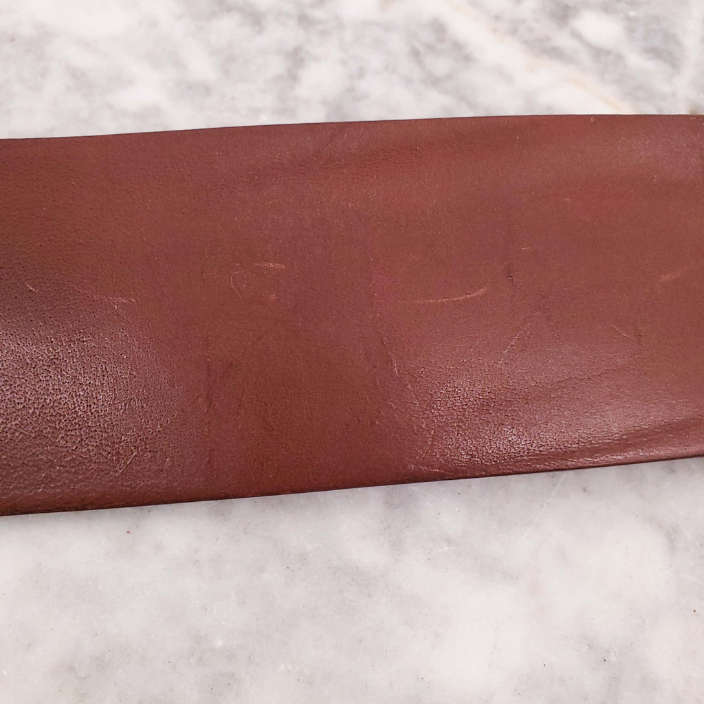 BURBERRY BROWN LEATHER BELT - SIZE S