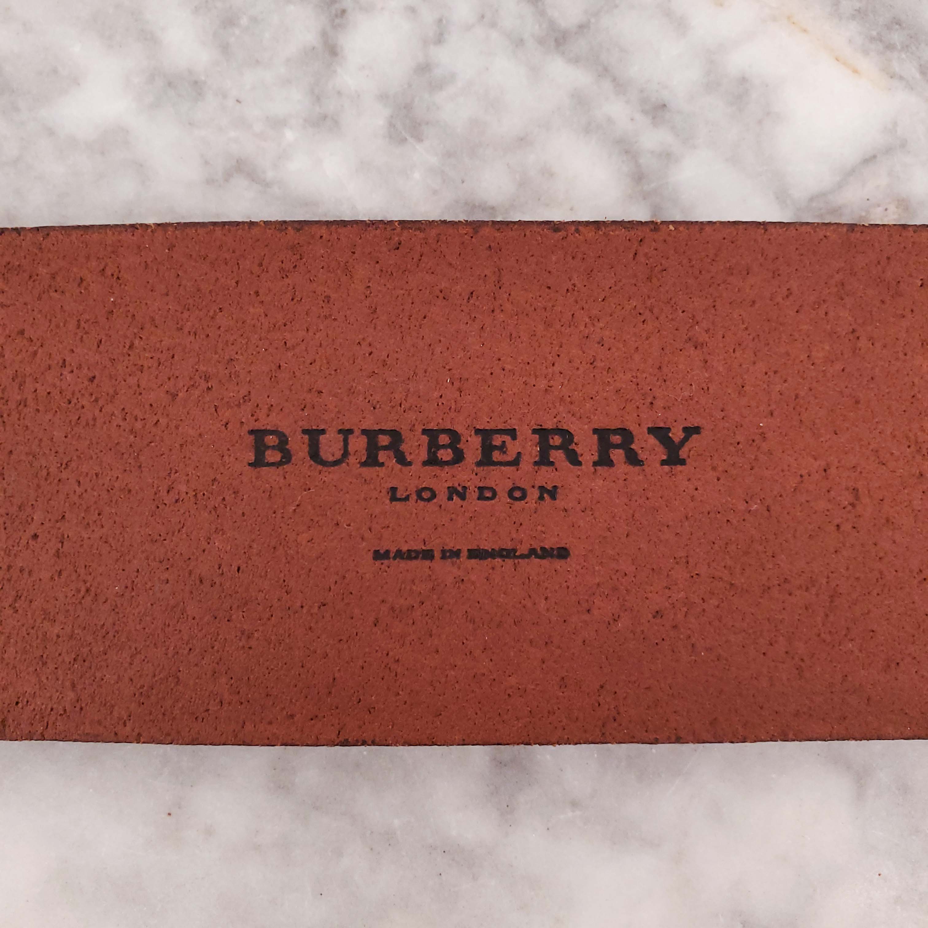 BURBERRY BROWN LEATHER BELT - SIZE S