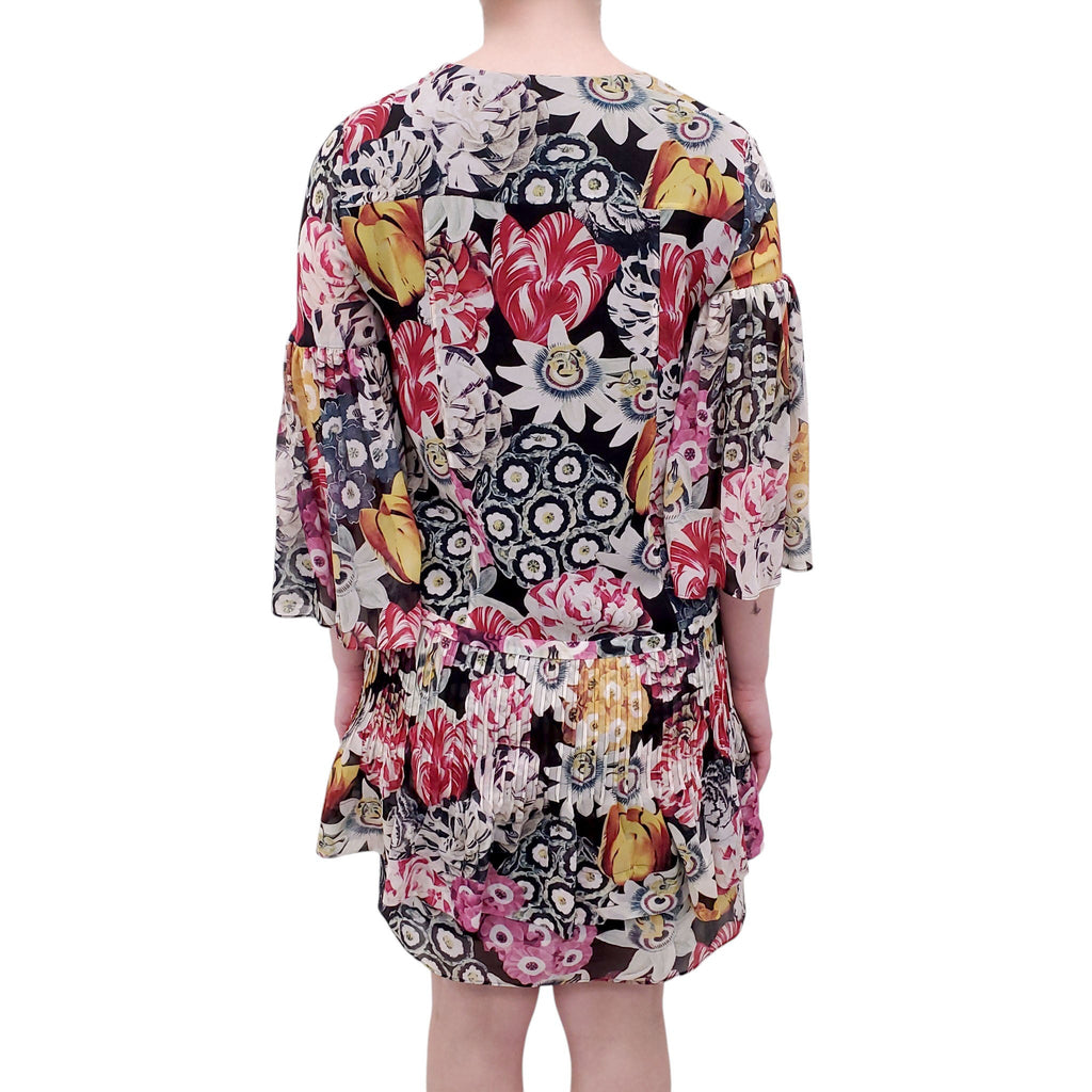 BURBERRY MULTICOLOURED FLORAL DRESS - SIZE US 4