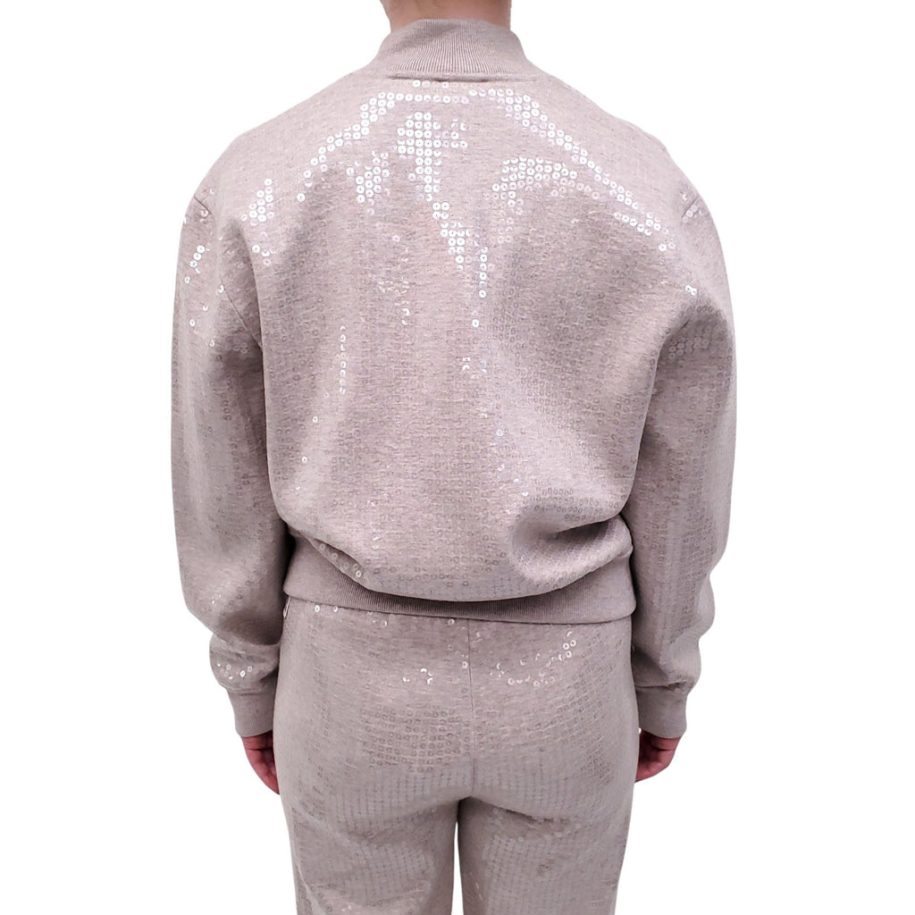 BURBERRY TAUPE SEQUIN SWEATSUIT SET - SIZE M