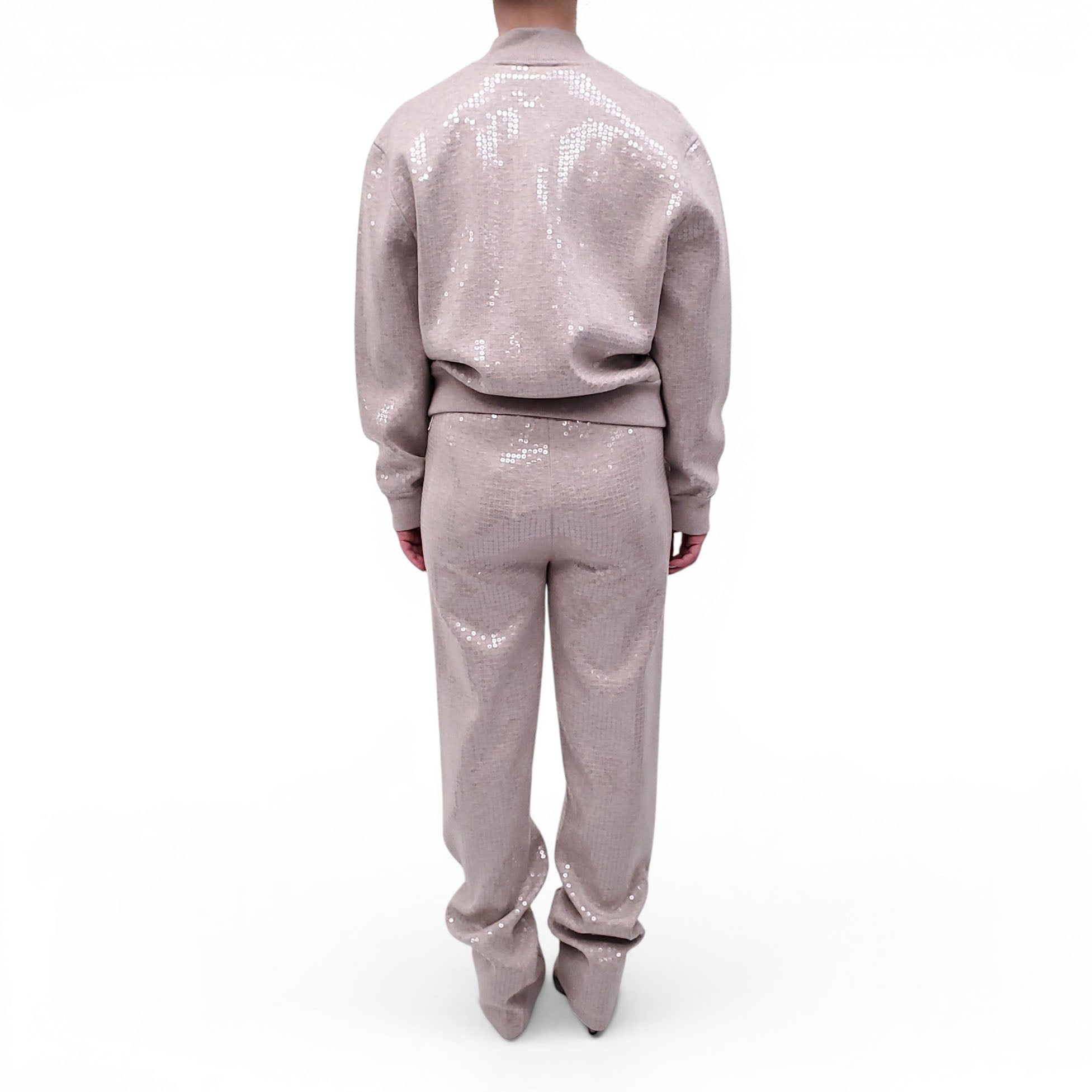 BURBERRY TAUPE SEQUIN SWEATSUIT SET - SIZE M