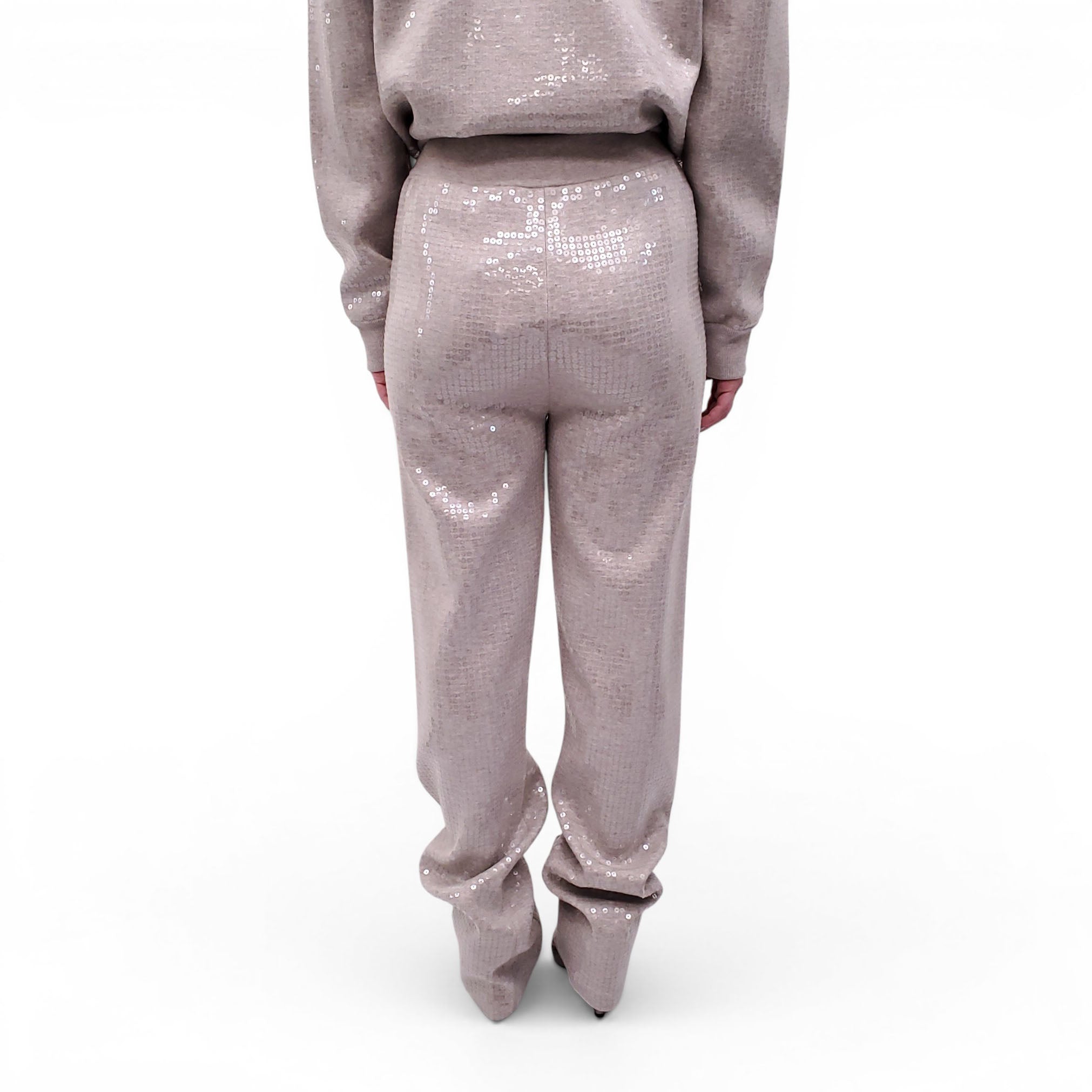 BURBERRY TAUPE SEQUIN SWEATSUIT SET - SIZE M