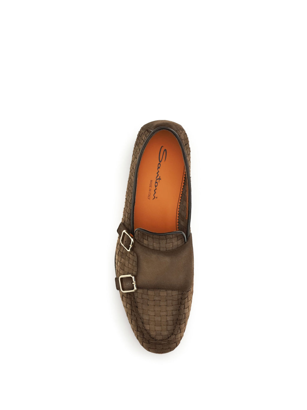 Santoni Men Woven Leather Loafers