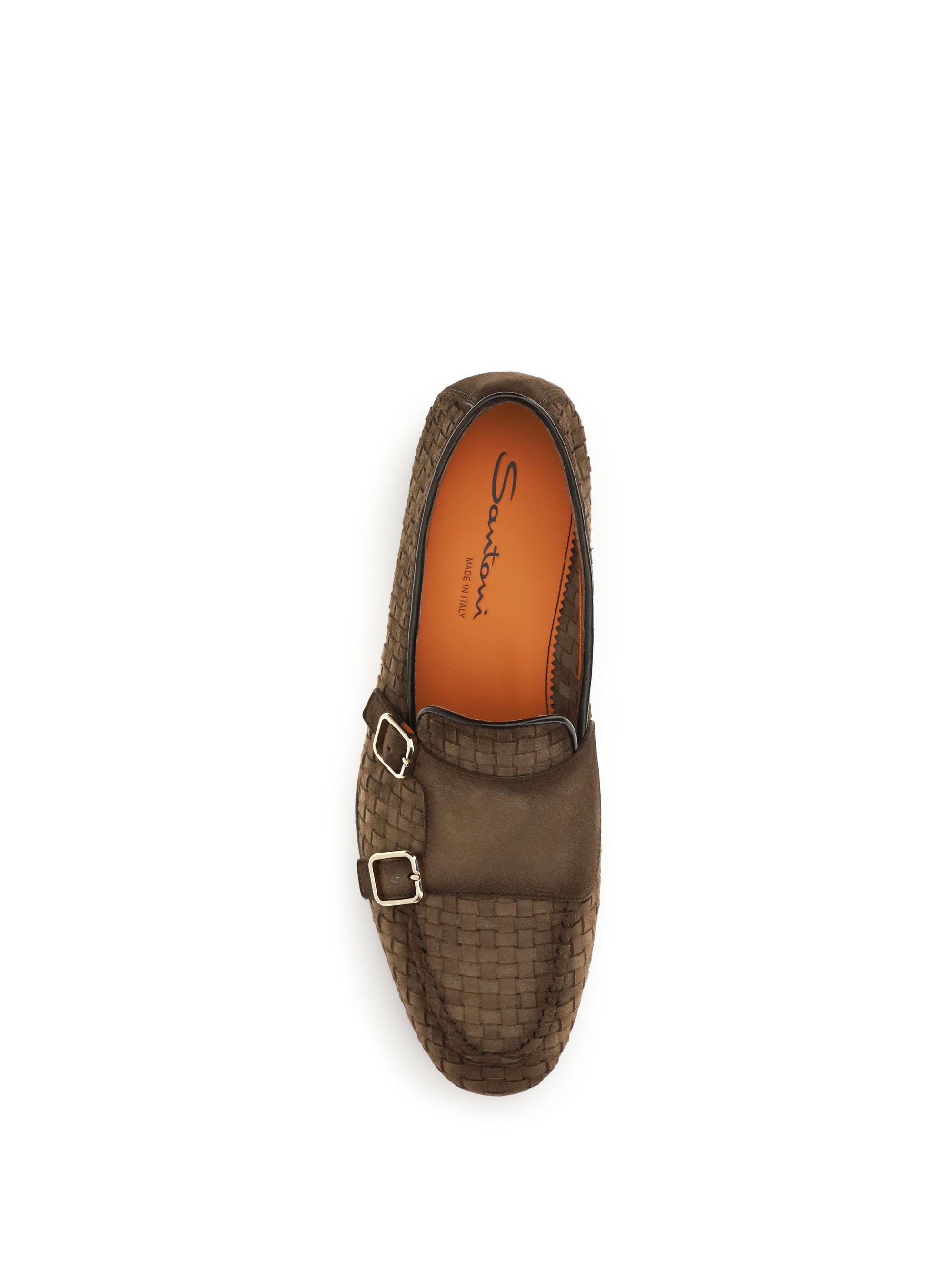 Santoni Men Woven Leather Loafers