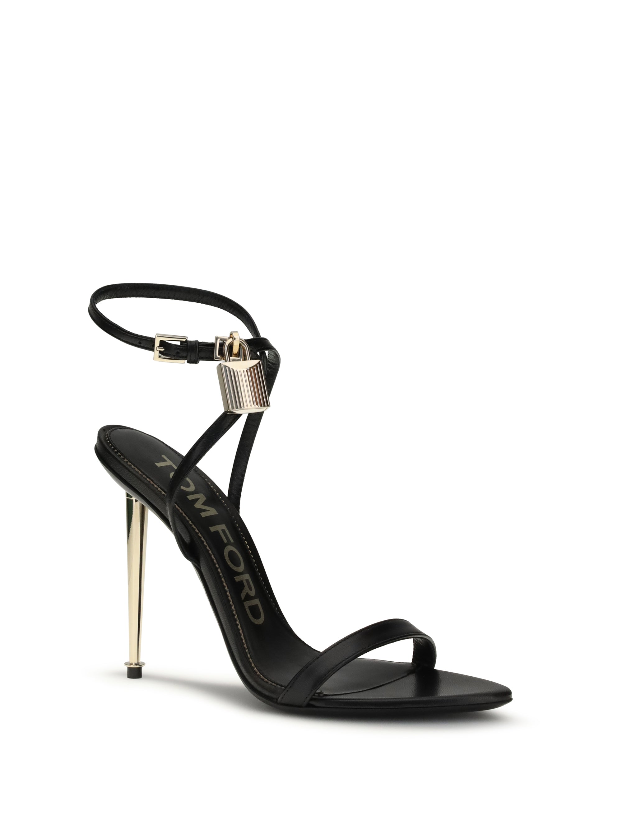 Tom Ford Women Padlock Pointy Naked Heeled Sandals