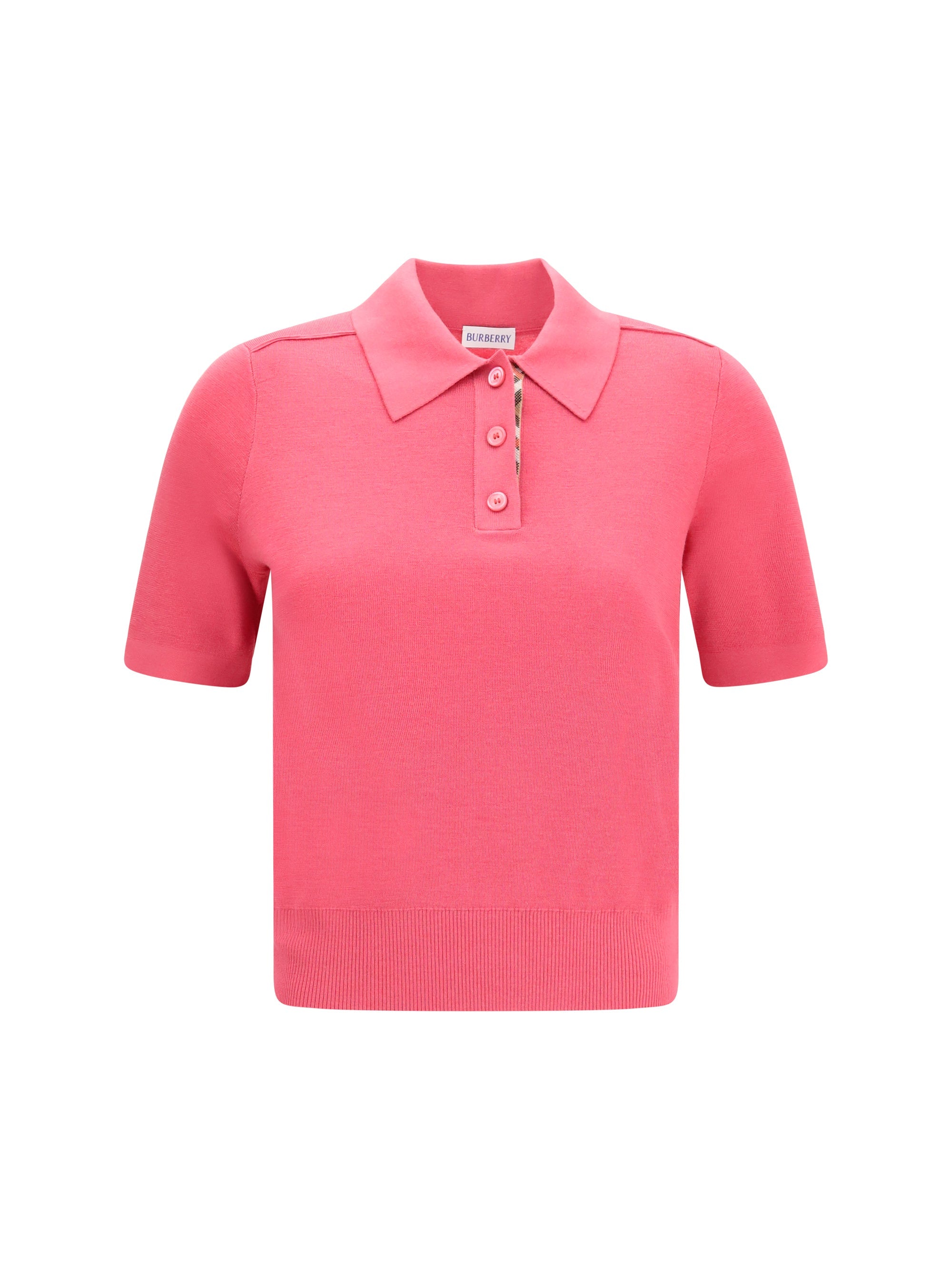 Burberry Women Wool Polo With Check Details