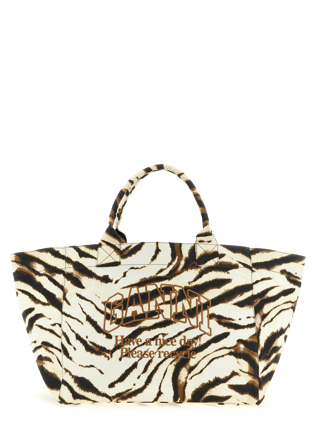 Ganni Women 'Xxl Zebra' Shopping Bag
