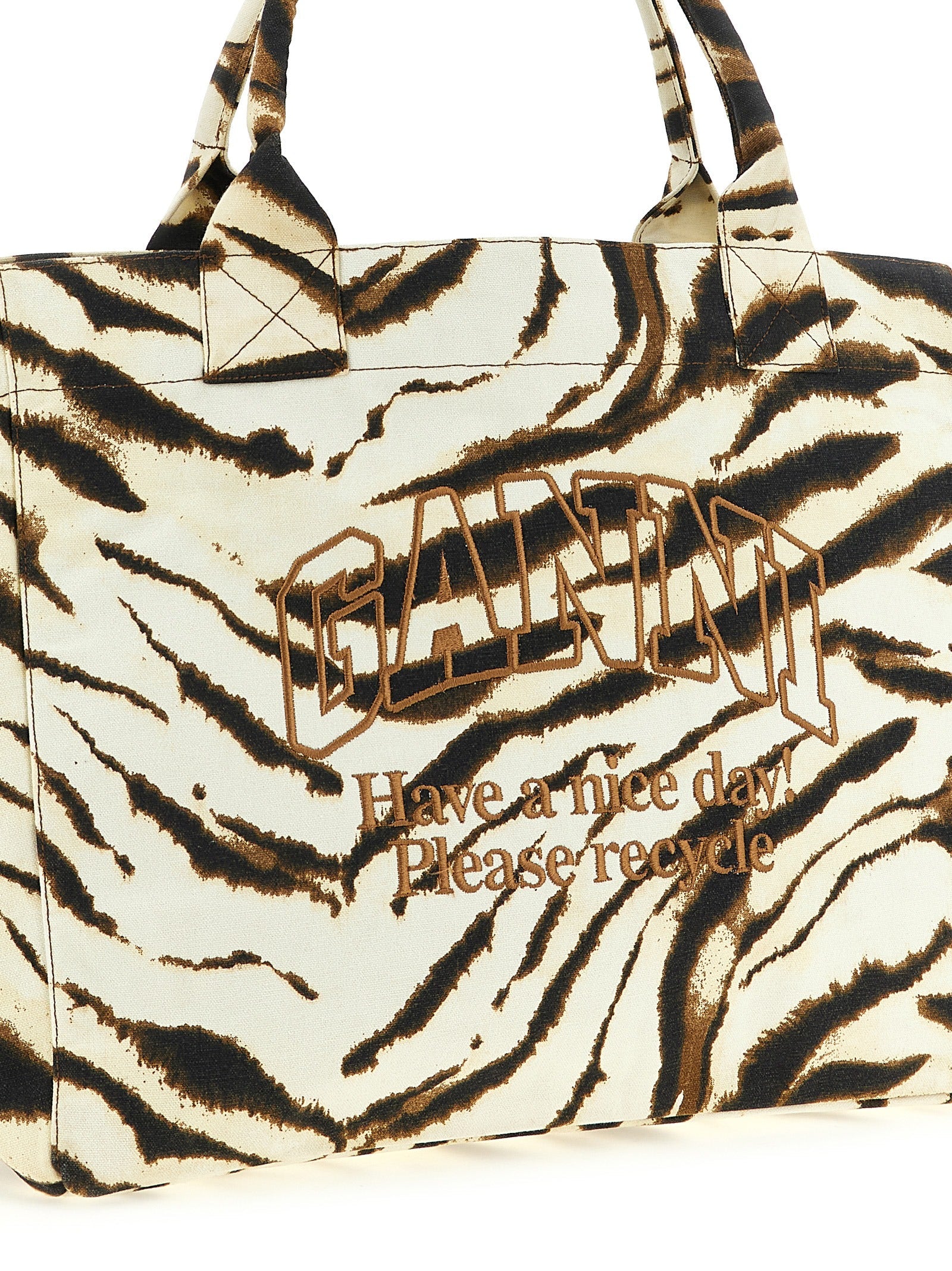 Ganni Women 'Xxl Zebra' Shopping Bag