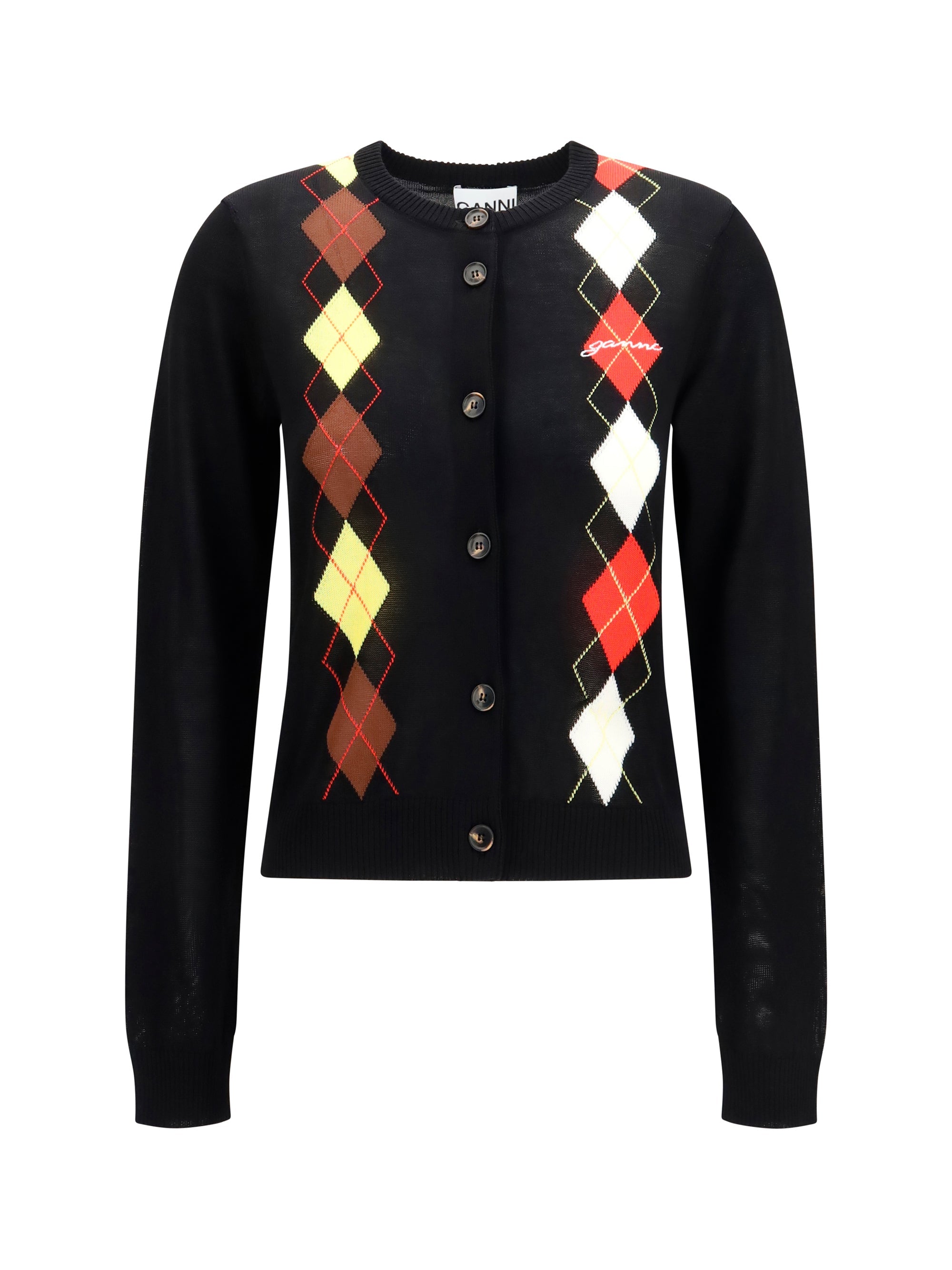 Ganni Women Diamond-Pattern Cardigan