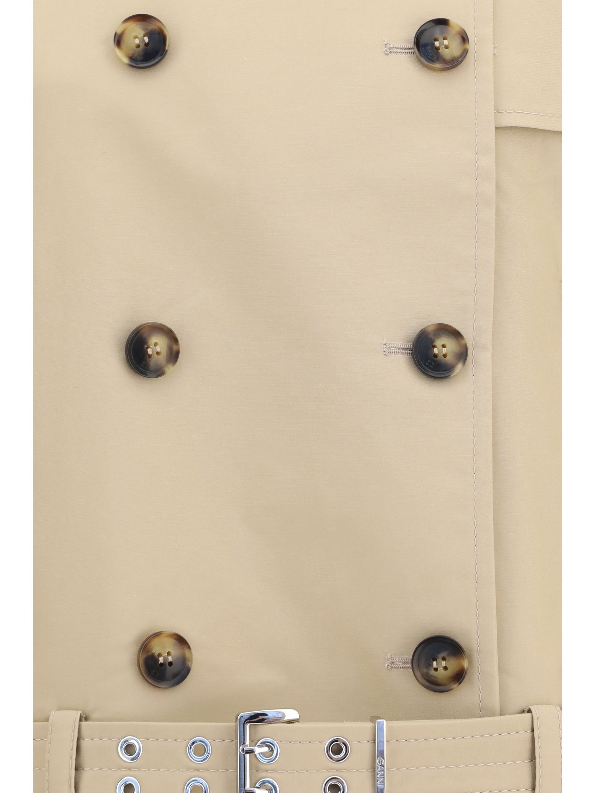 Ganni Women Double-Breasted Belted Jacket
