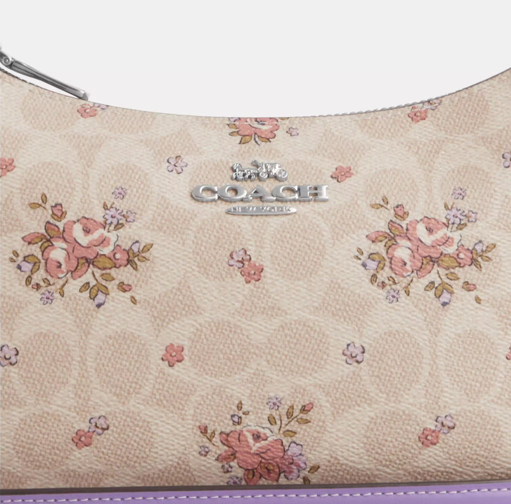 NWT Coach Teri Shoulder Bag In Signature Canvas with Floral Print