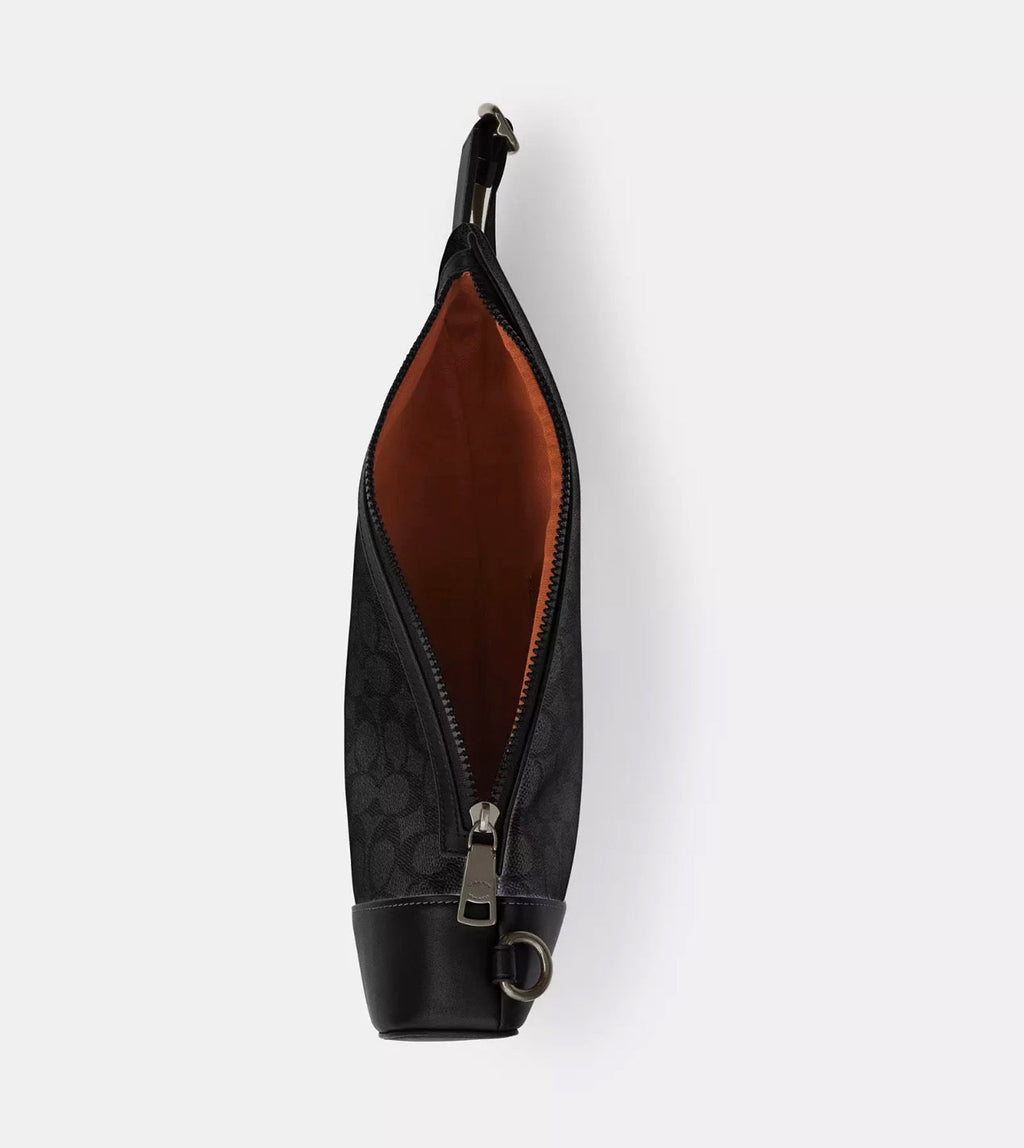 NWT Coach Dominic Sling Pack In Signature Canvas & Smooth Leather