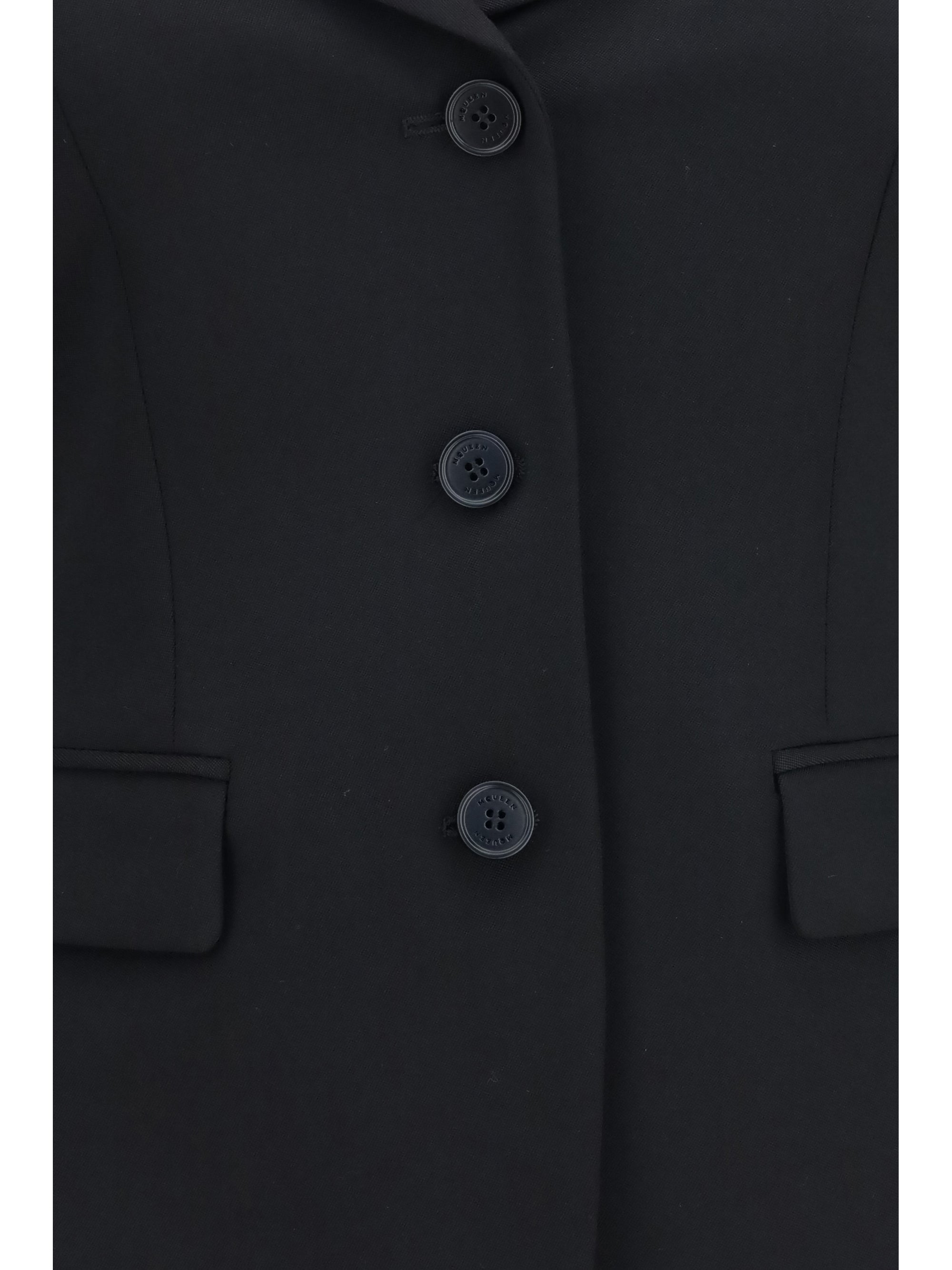 Alexander Mcqueen Women Structured Off-Shoulder Jacket With Harness Details