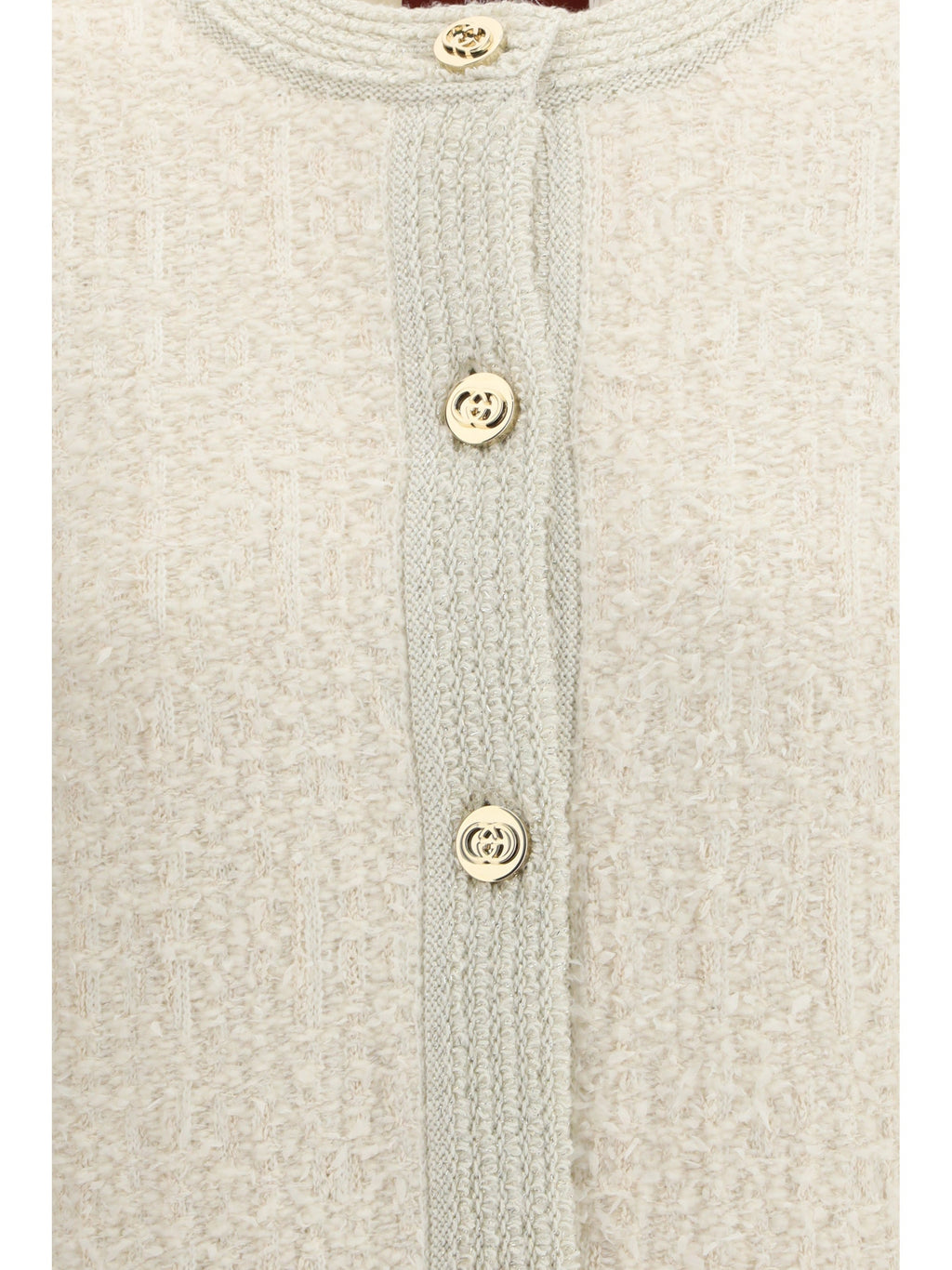 Gucci Women Bouclé Lamé Wool Cardigan