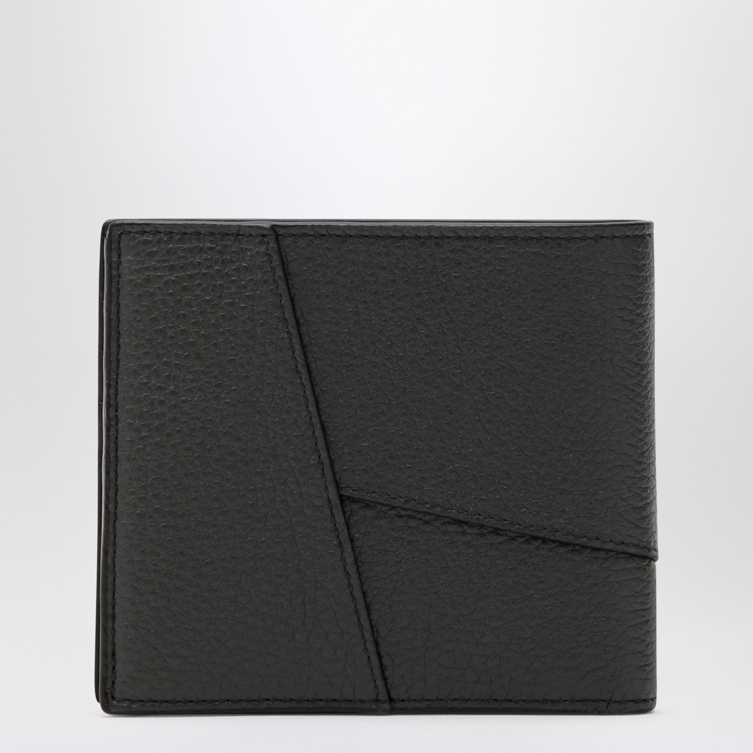 Loewe Dark Grey Puzzle Bi-Fold Wallet In Grained Leather Men