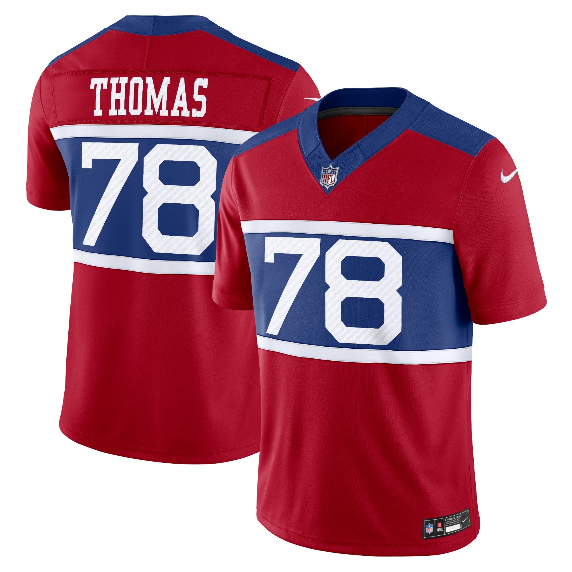 New York Giants Andrew Thomas Century Red Alternate Vapor F.U.S.E. Limited Jersey