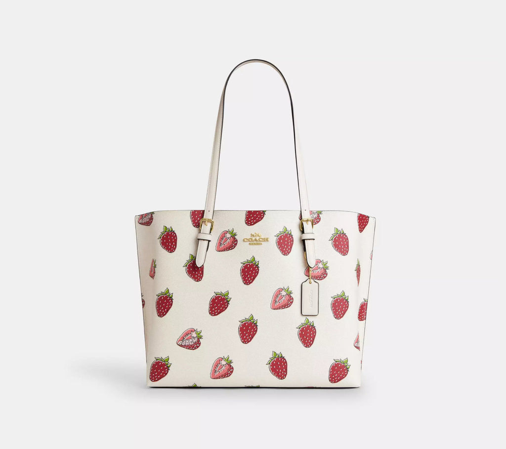NWT Coach Large Mollie Tote Bag With Strawberry Print