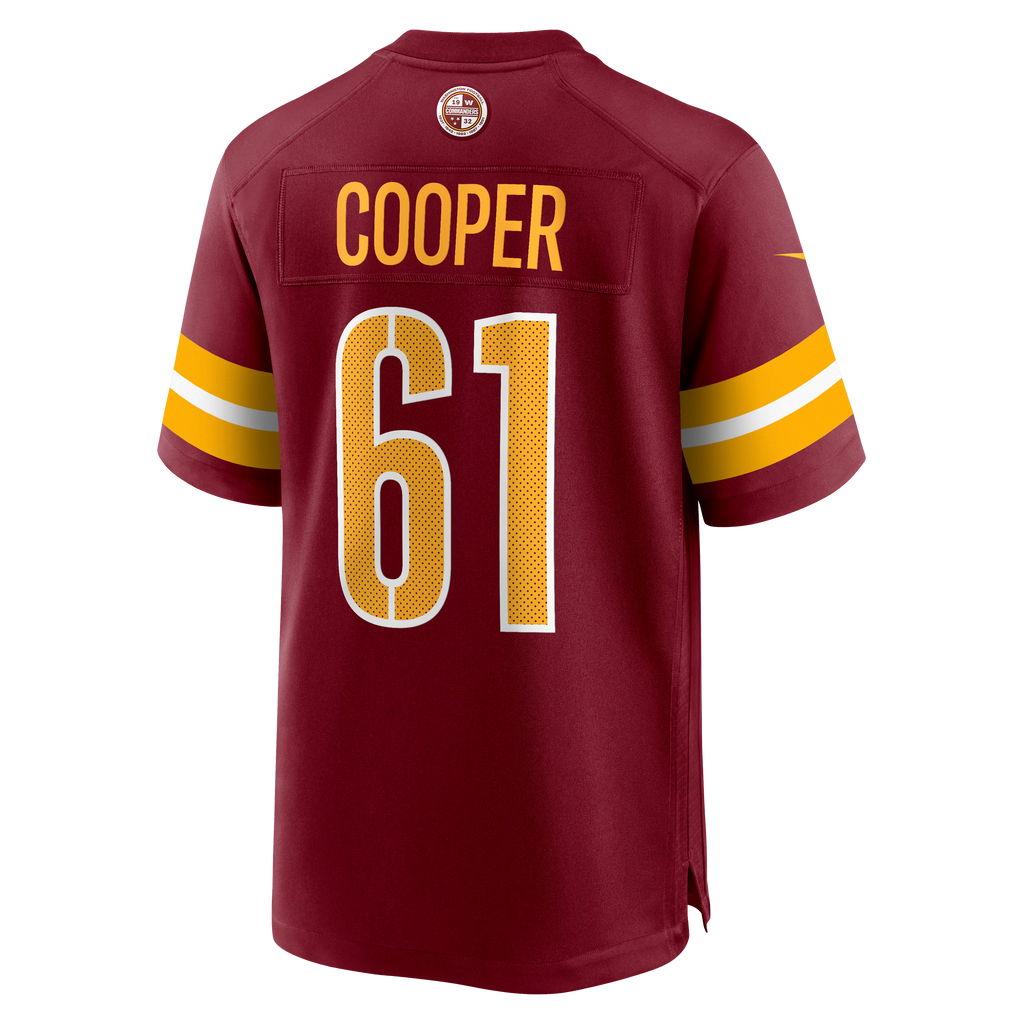 Washington Commanders Tyler Cooper Burgundy Team Game Jersey