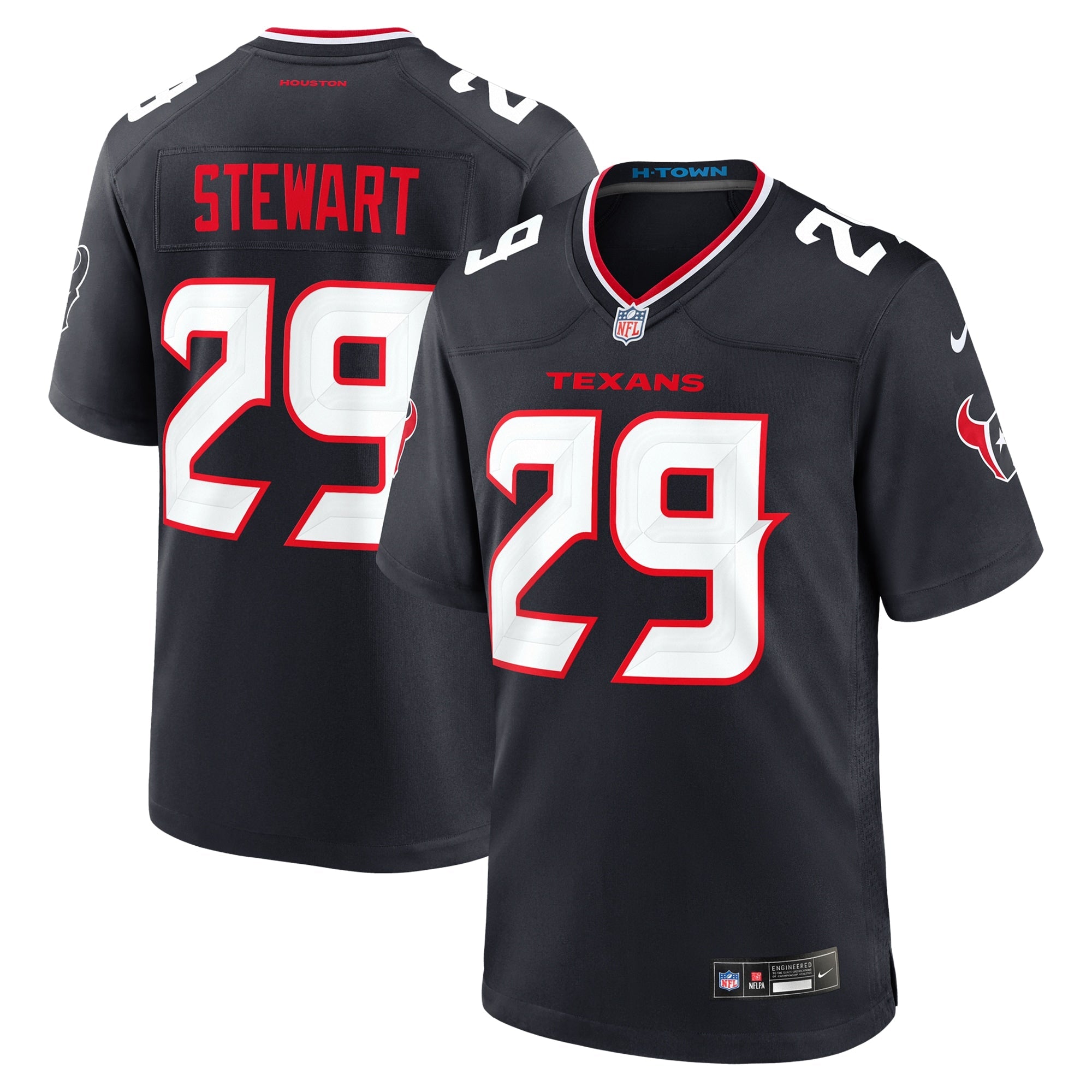 Houston Texans M.J. Stewart Navy Team Game Jersey
