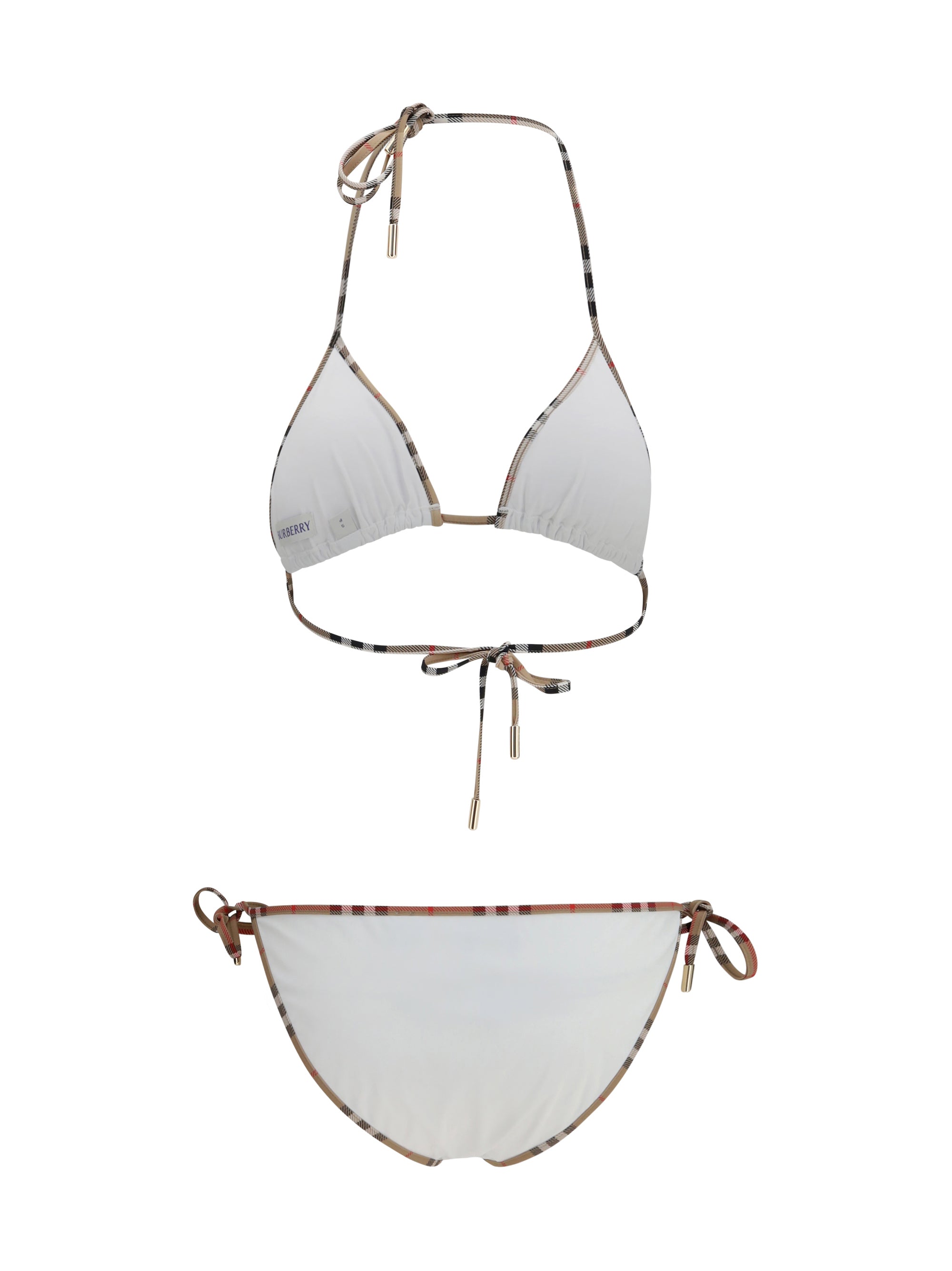 Burberry Women Check Detail Triangle Bikini