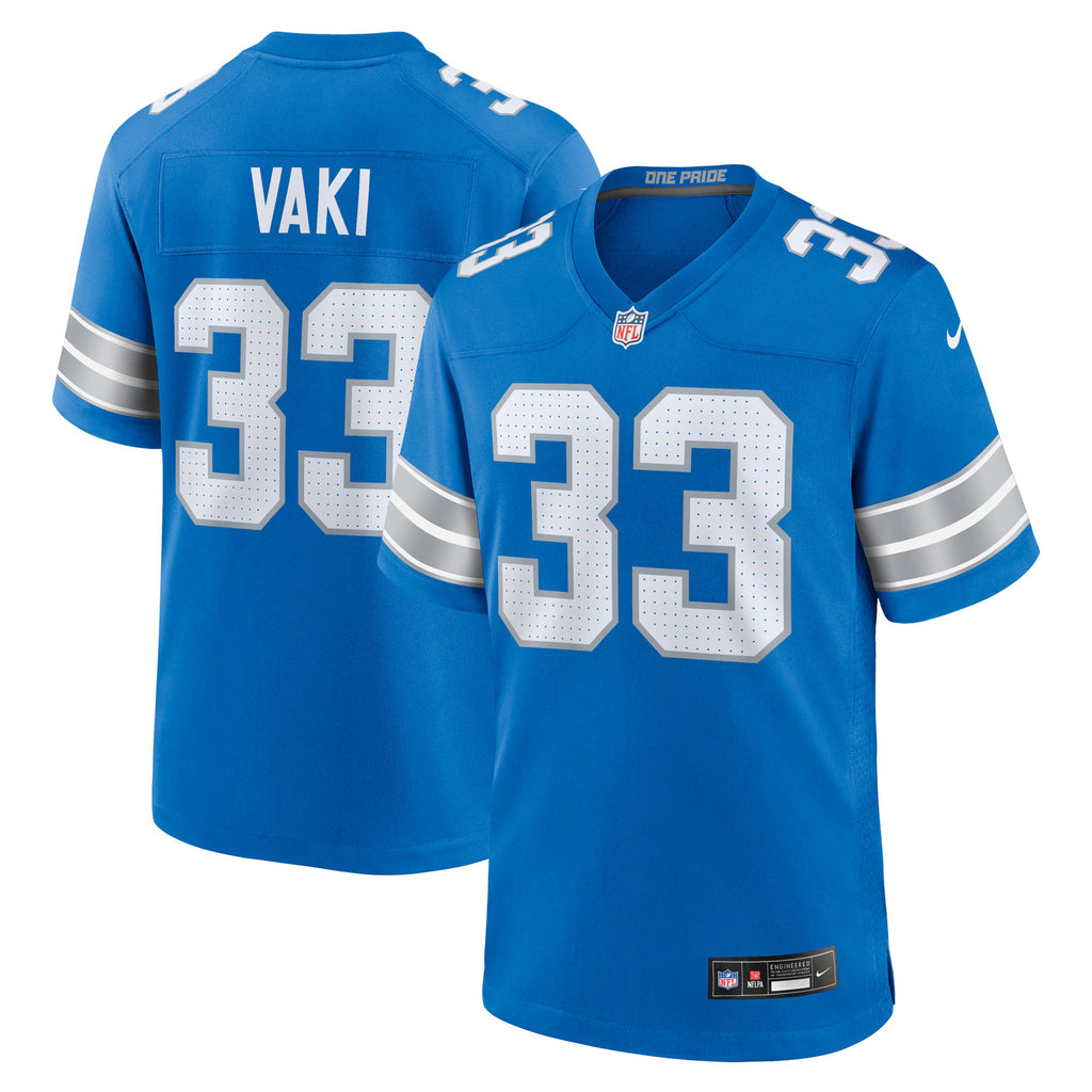 Detroit Lions Sione Vaki Blue Team Game Jersey