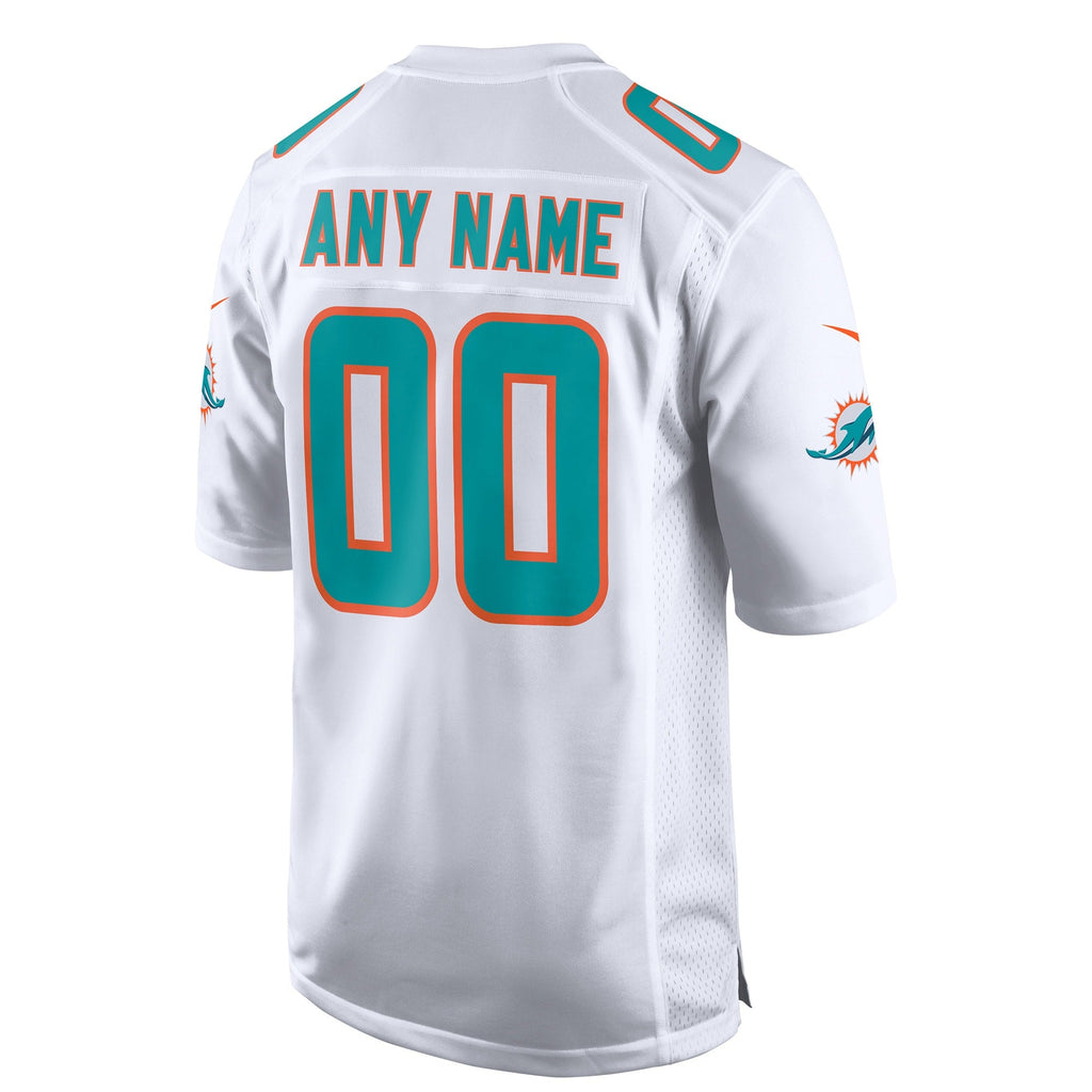 Miami Dolphins White Custom Game Jersey