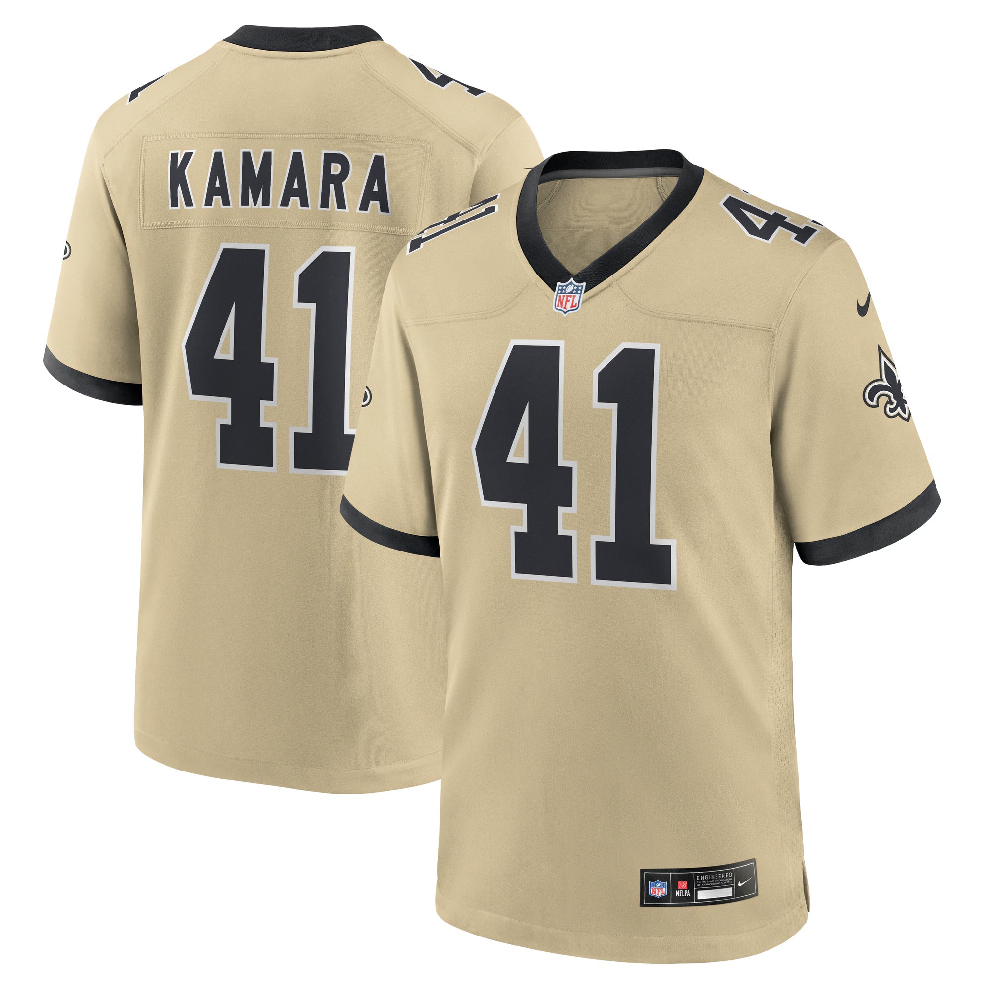 New Orleans Saints Alvin Kamara Gold Gameday Golds Alternate Game Player Jersey