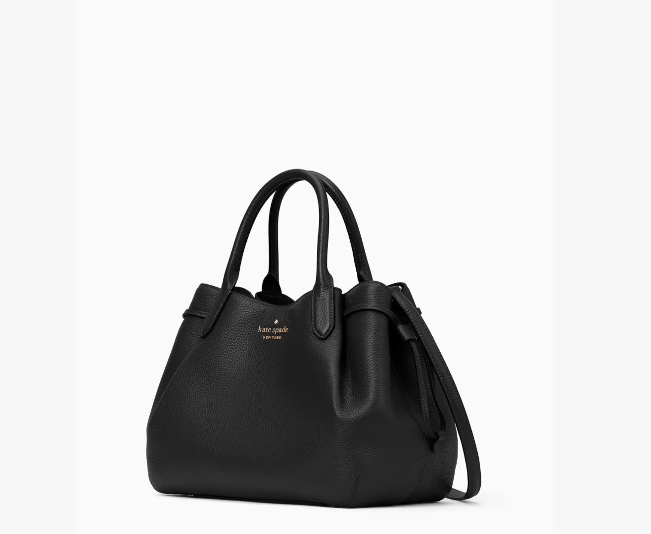NWT Kate Spade Large Leather Dumpling Satchel In Black
