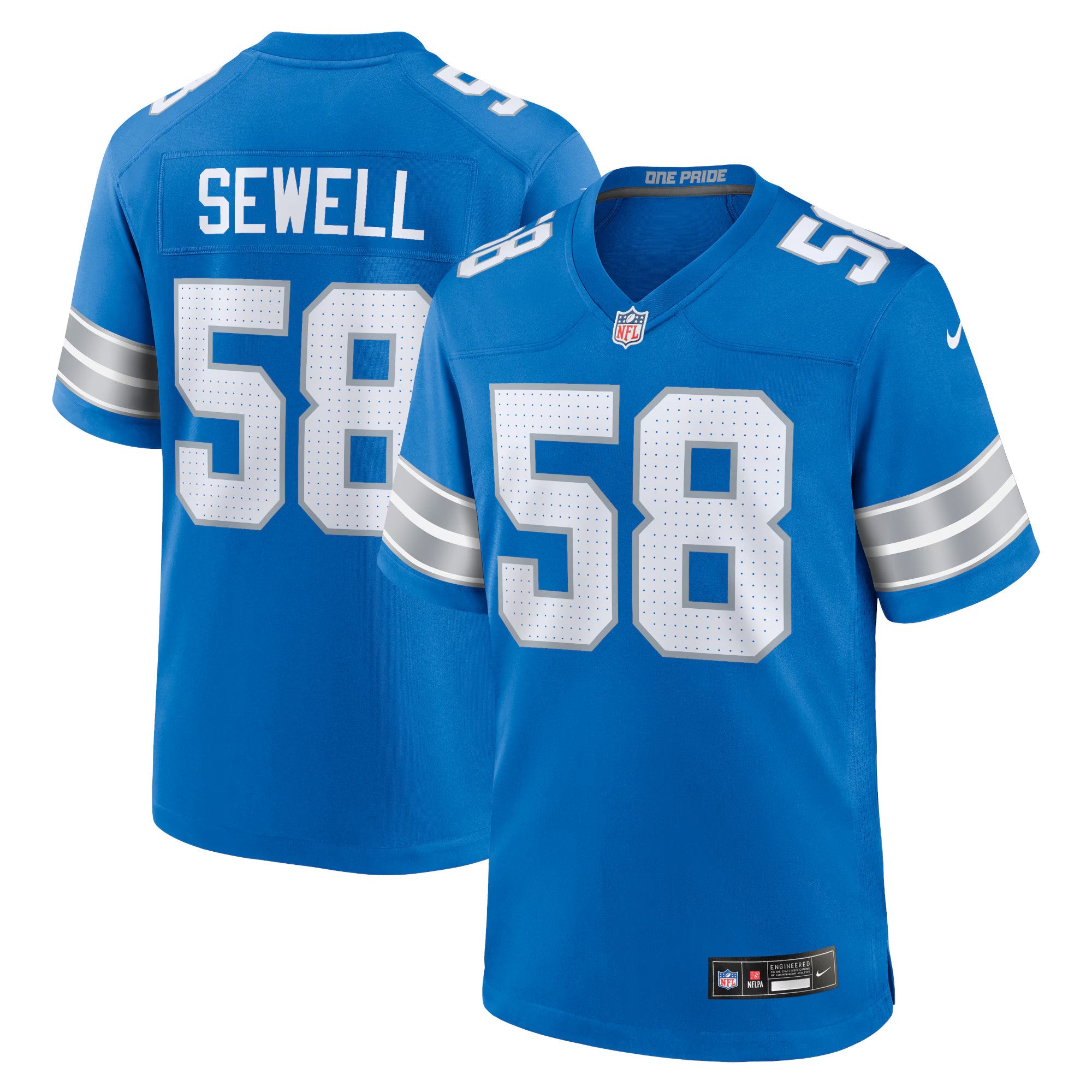 Detroit Lions Penei Sewell Blue Game Jersey