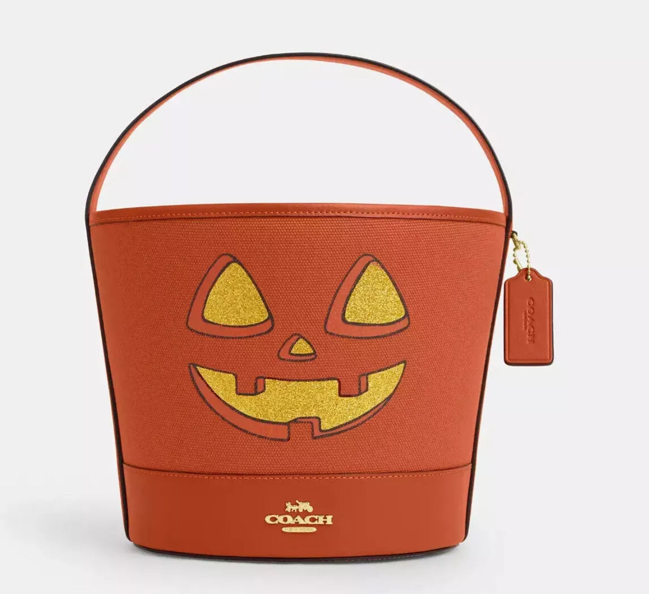 NWT Coach Trick Or Treat Bucket With Halloween Pumpkin