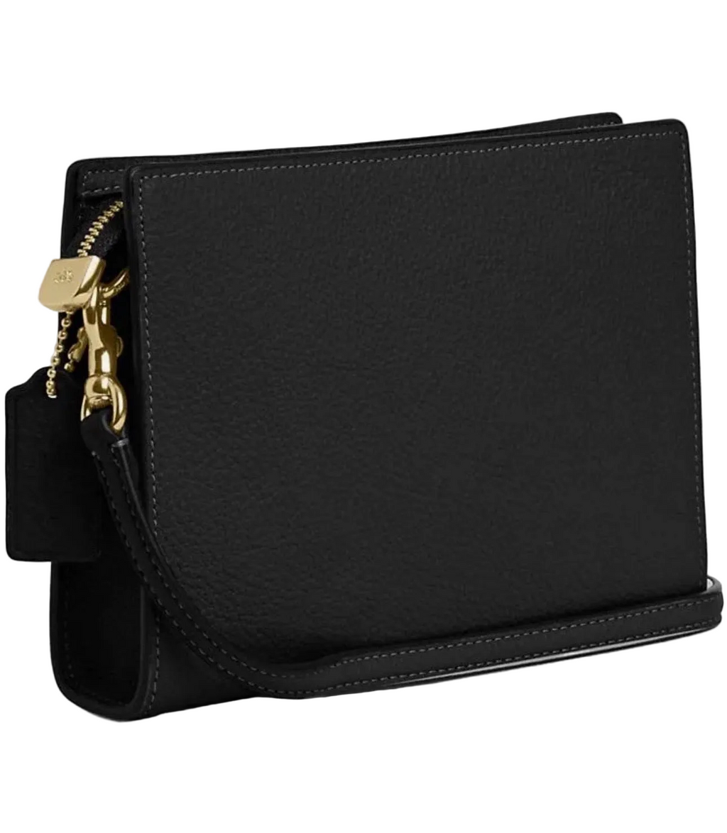 NWT Coach Slim Crossbody Leather Bag In Gold/ Black