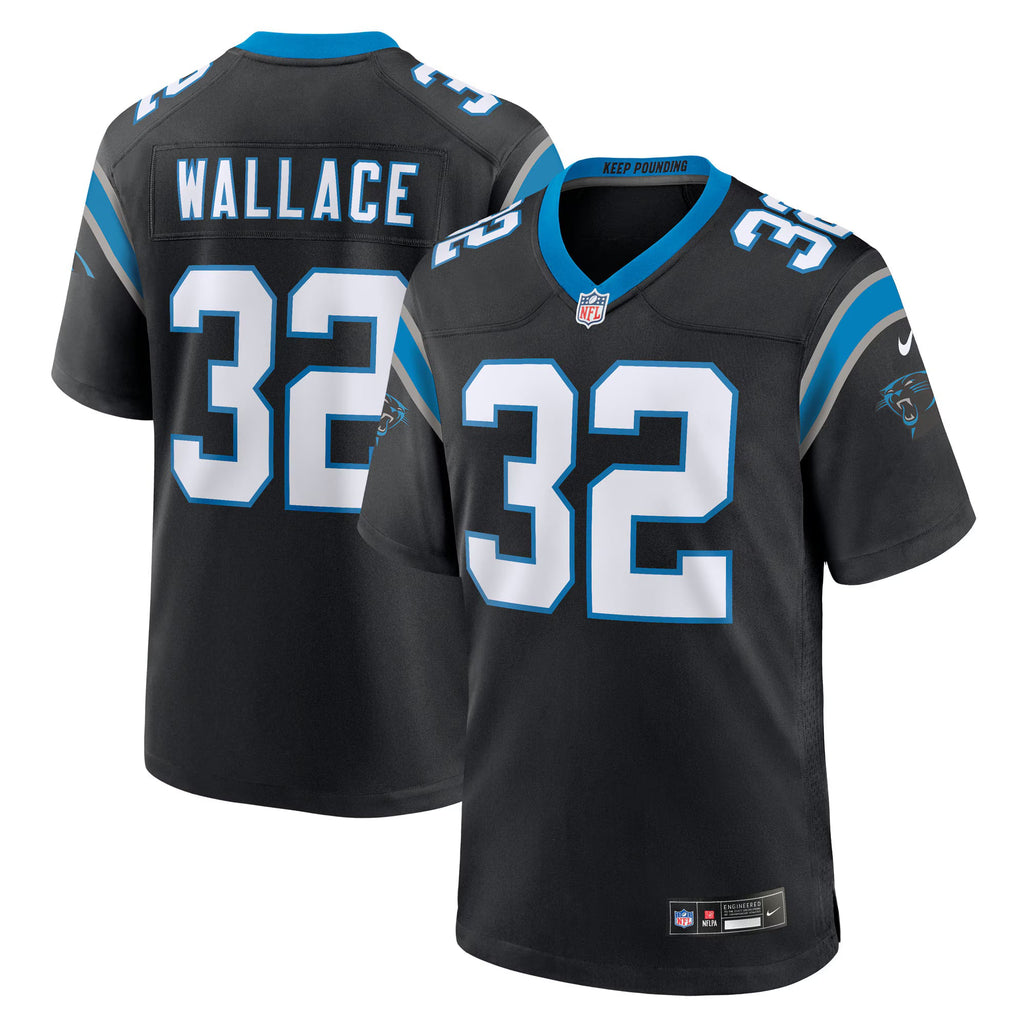 Carolina Panthers Trevin Wallace Black Team Game Jersey