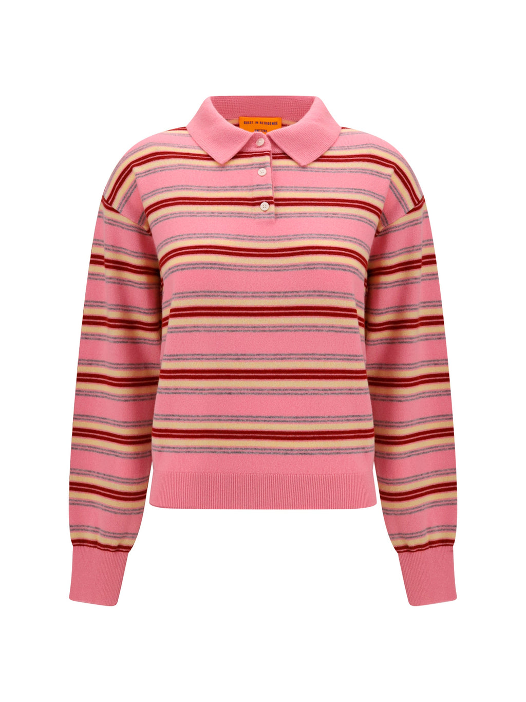 Guest In Residence Women College Striped Polo Sweater