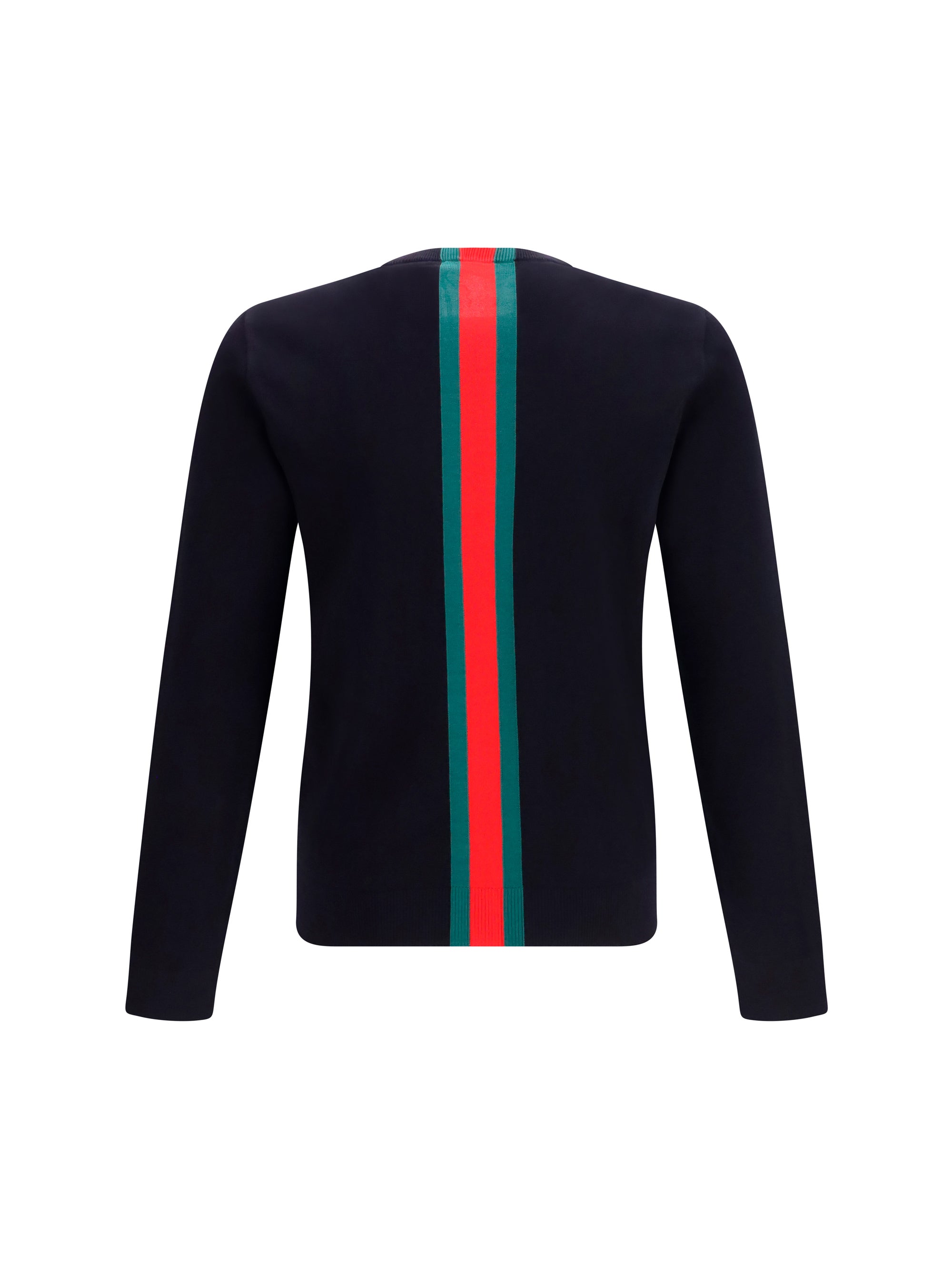 Gucci Men Knitted Cotton Sweater With Web Intarsi