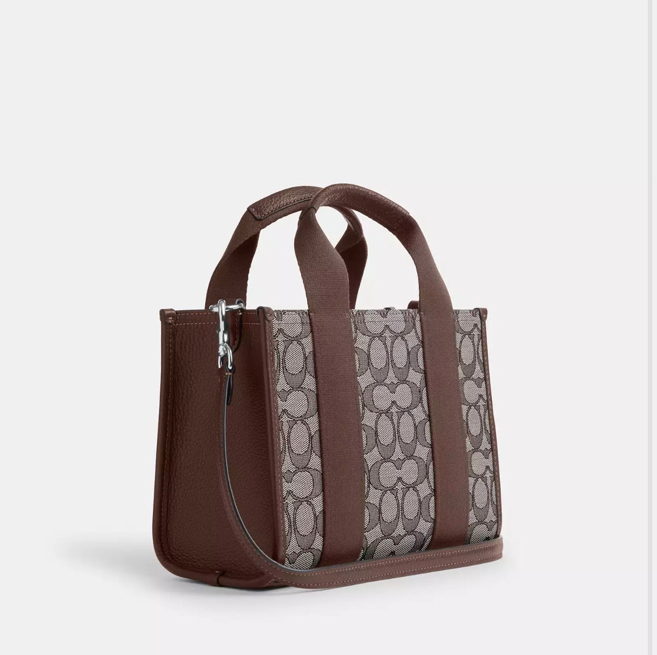 NWT Coach Smith Tote Bag 24 in Signature Jacquard In Oak/Maple