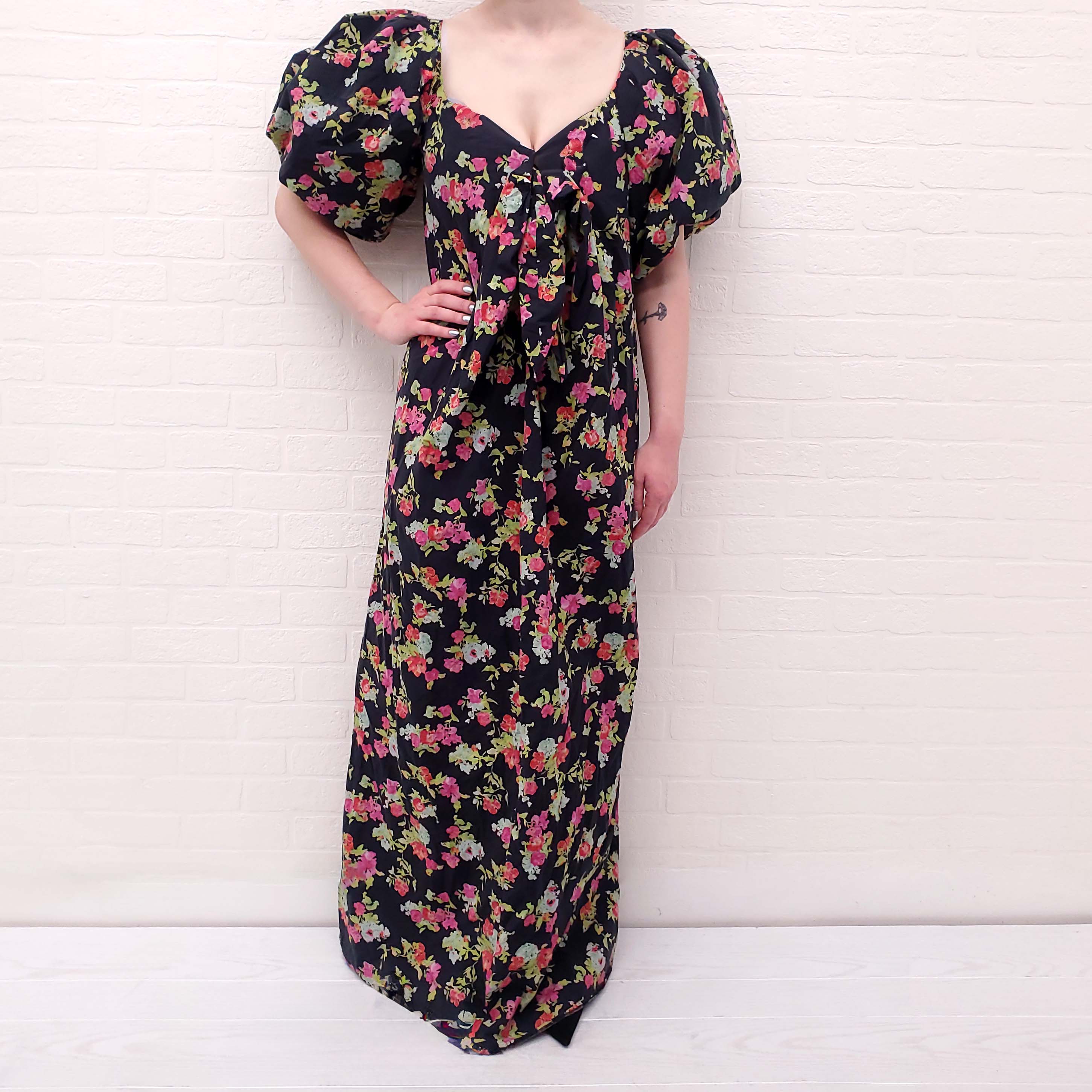 CAROLINE CONSTAS FLORAL BUSTIER DRESS - SIZE M