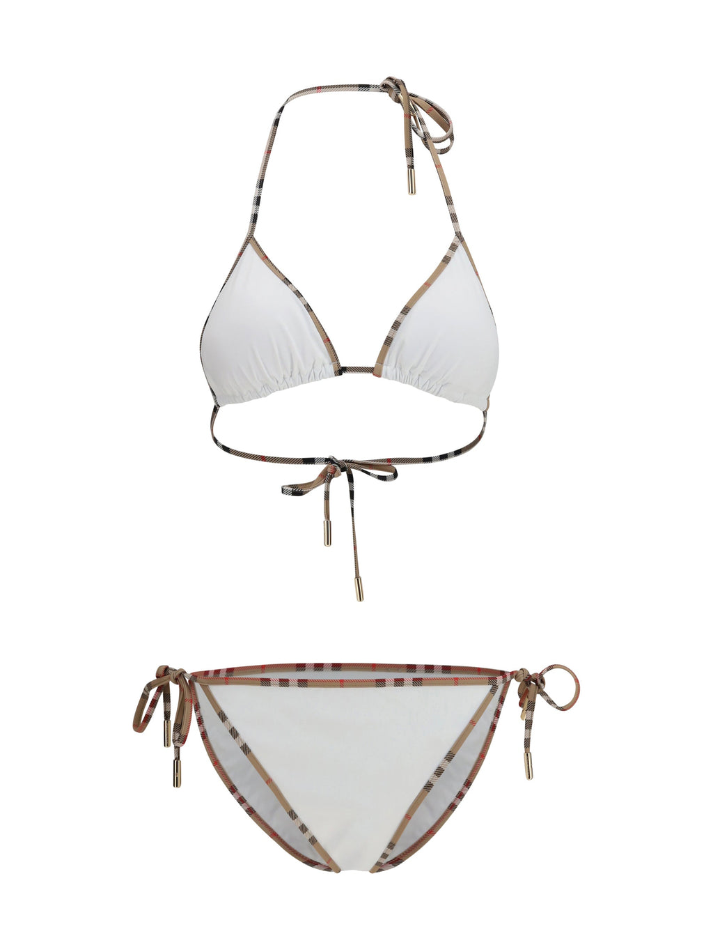 Burberry Women Check Detail Triangle Bikini